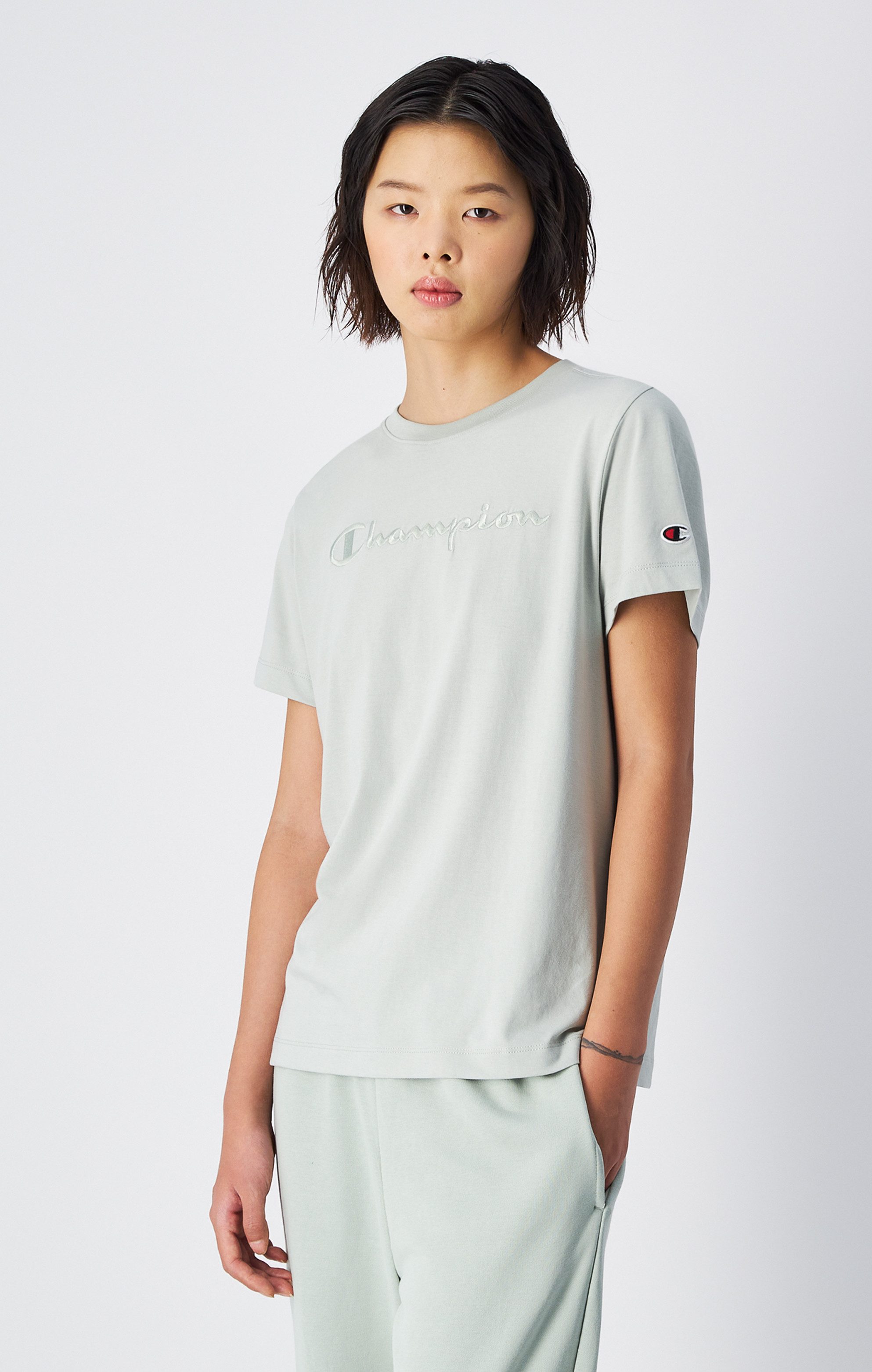 Champion T-shirt dames tops maat S grijs