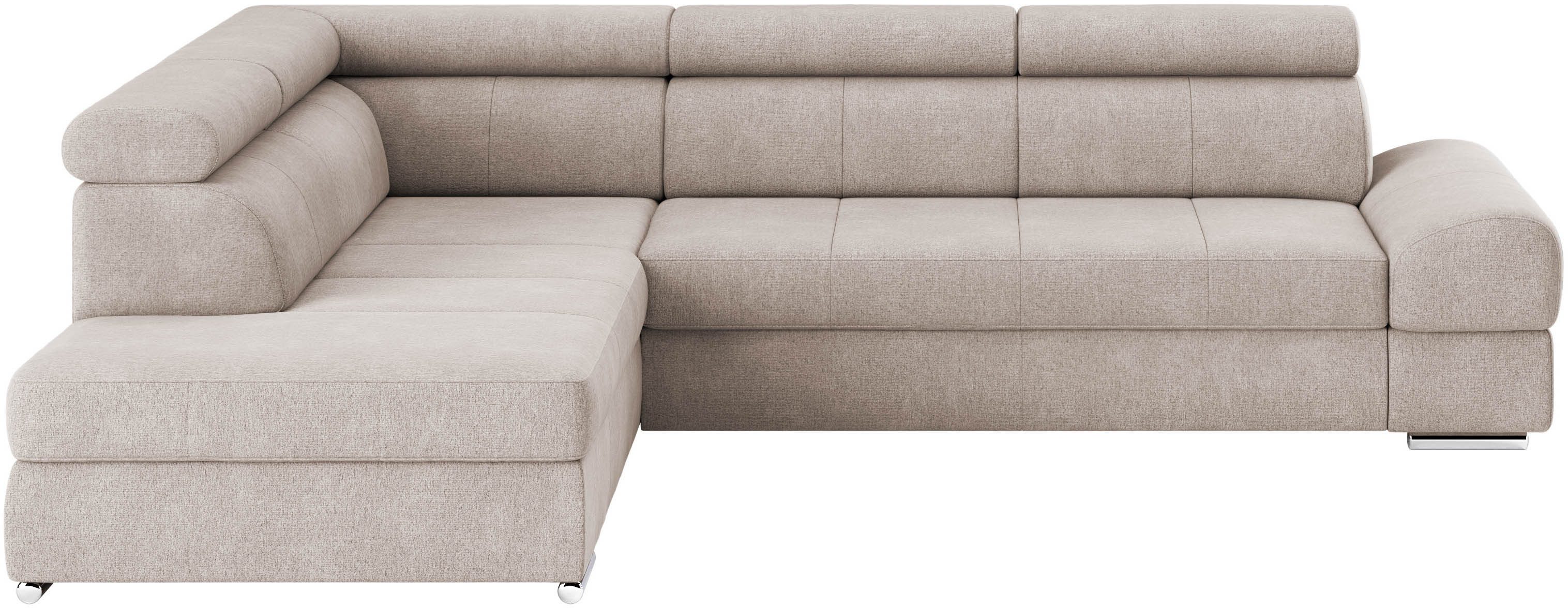 sit&more Hoekbank Broadway L-vorm met verstelbare hoofdsteunen, naar keuze met slaapfunctie