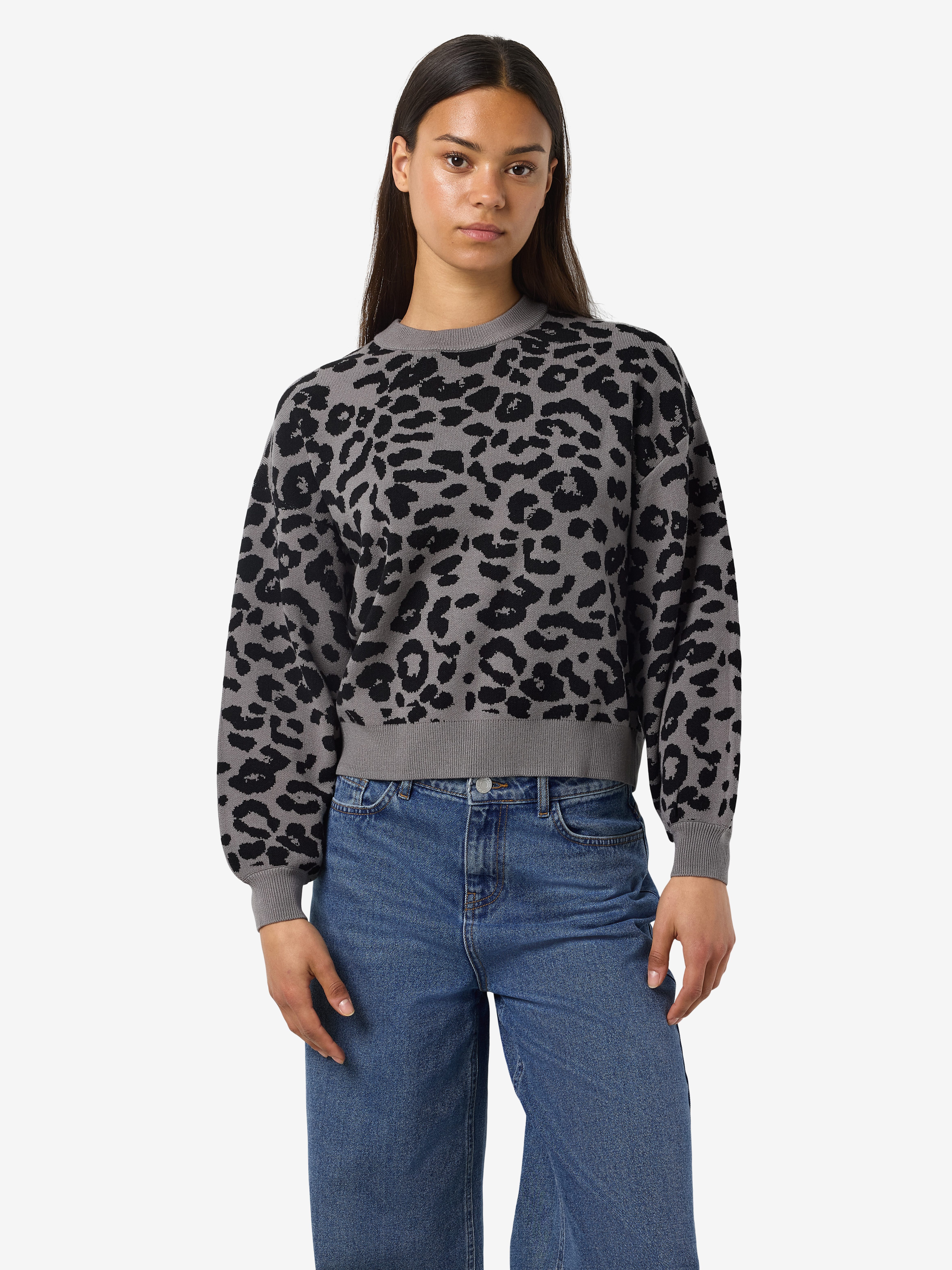 Noisy may Gebreide trui NMCHARLOTT L/S O-NECK KNIT FWD NOOS