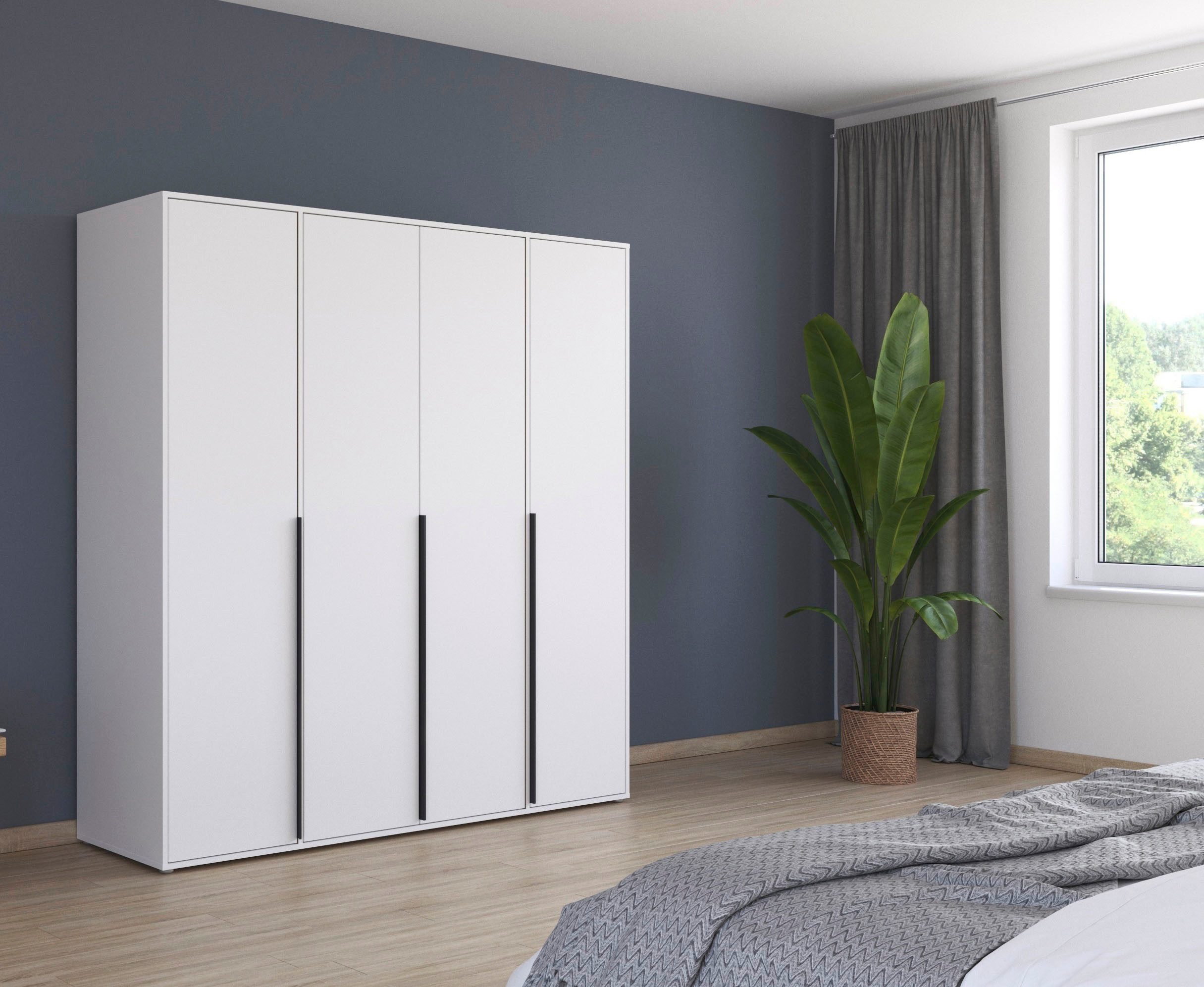 rauch Draaideurkast Kledingkast Kast Garderobe Wasmand NAGATA veel Opbergruimte met moderne stanggrepen in grijs metallic topseller made in germany