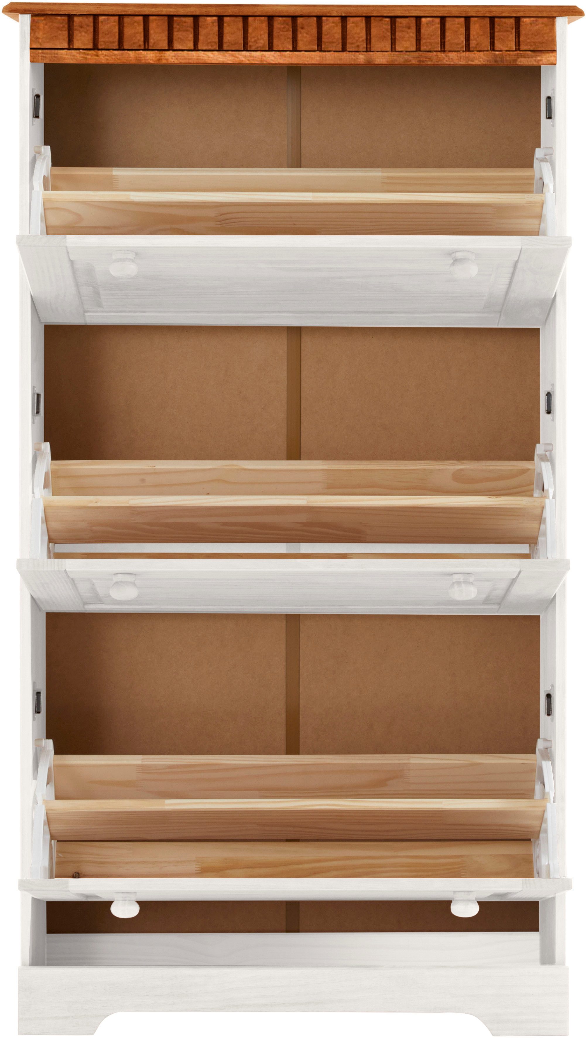 Home affaire Schoenenkast Lisa met 3 kleppen, hoogte 134 cm, breedte 75 cm
