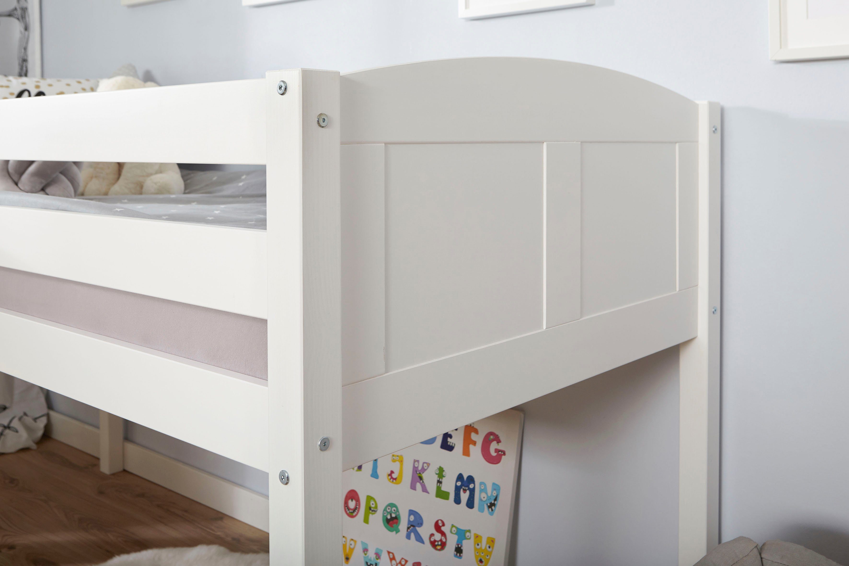 Ticaa Hoogslaper Ekki met rolbodem en textielset, grenen