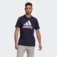 adidas performance t-shirt essentials big logo blauw