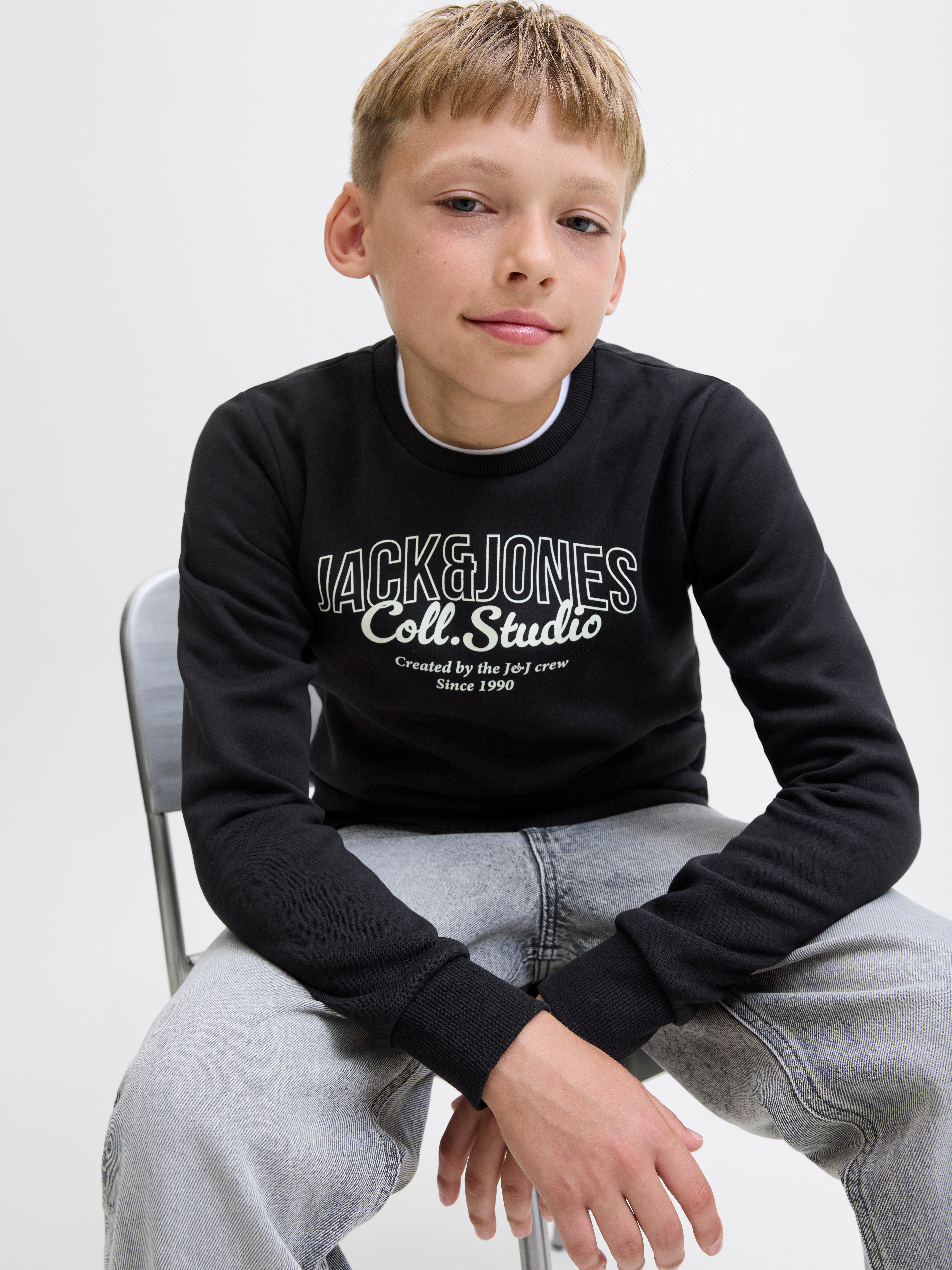 Jack & Jones Junior Sweatshirt JJMAKOTO met print en onderhoudsvriendelijk materiaal