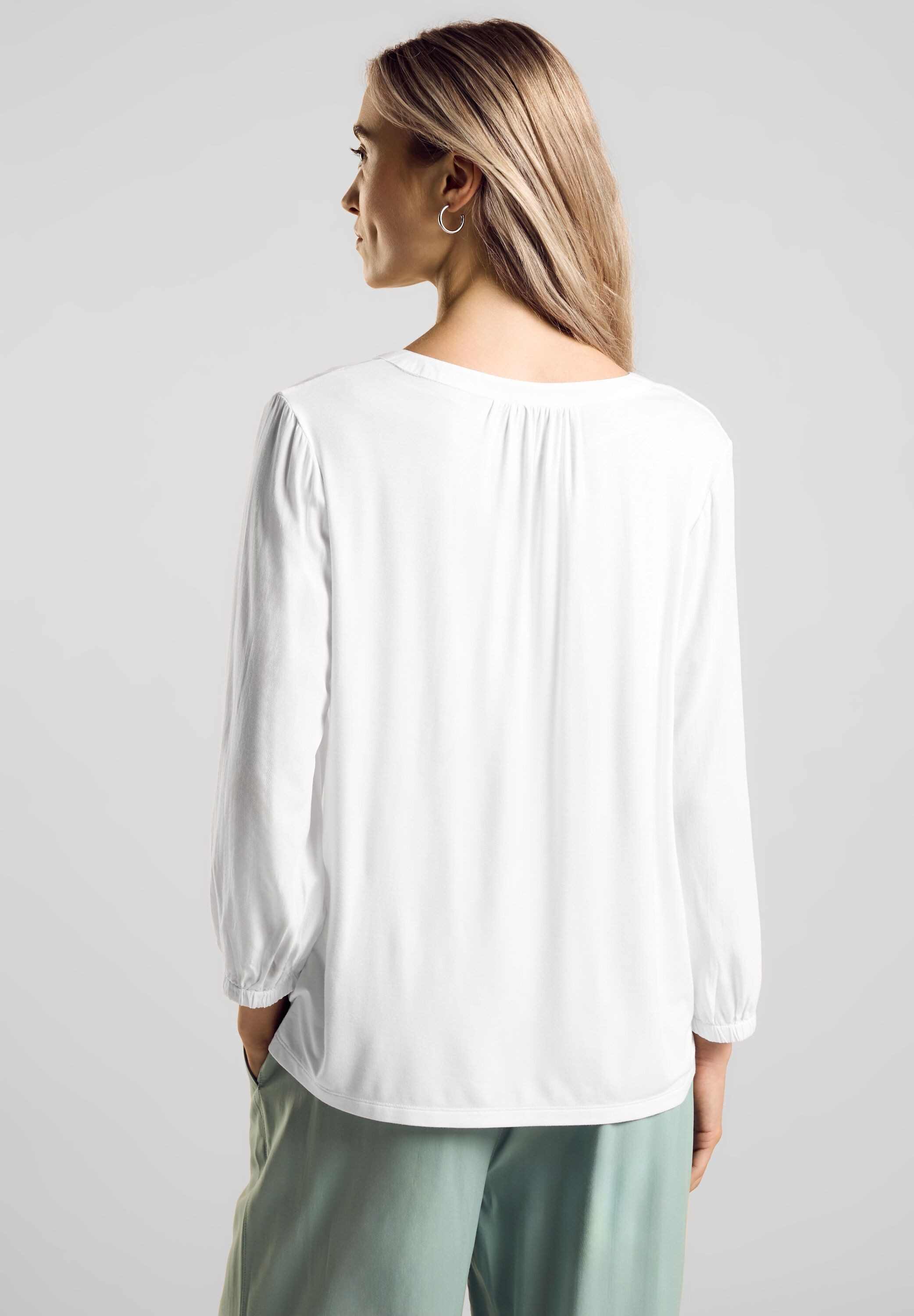 STREET ONE Tuniekshirt met materialenmix