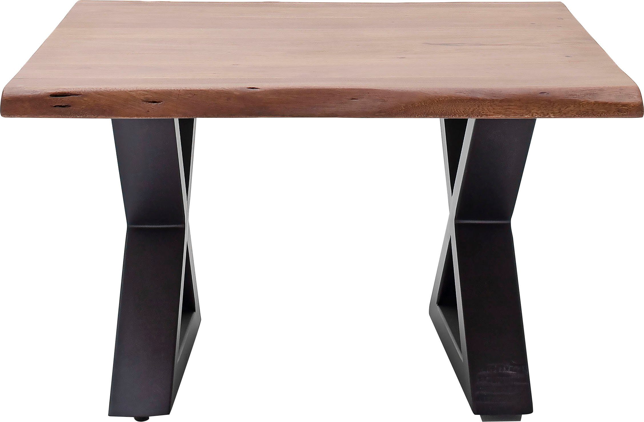 MCA furniture Salontafel Cartagena Salontafel massief hout met boomstamrand en natuurlijke kieren en gaatjes