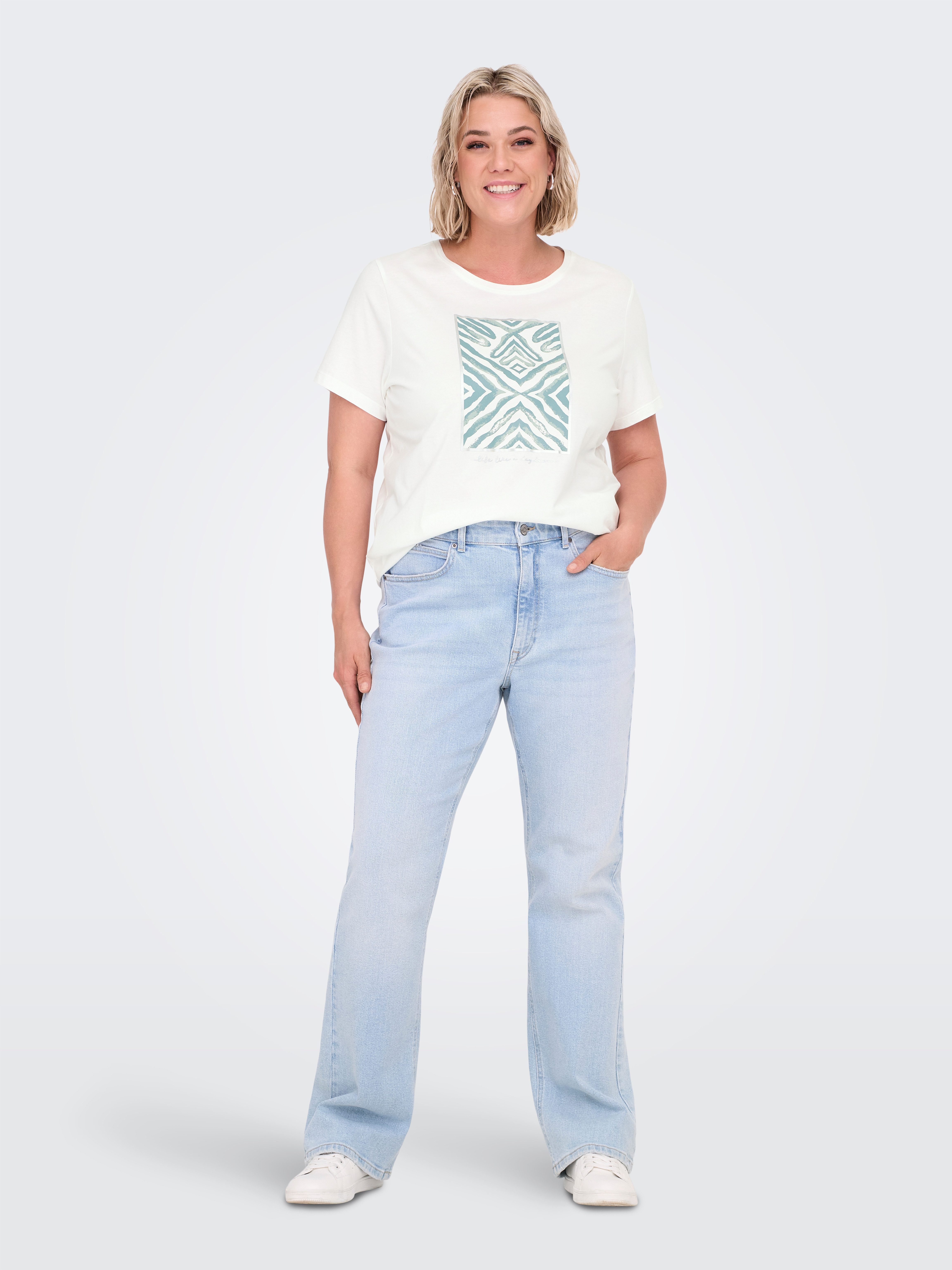 ONLY CARMAKOMA Shirt met korte mouwen CARBOOSTERY LIFE SS REG TEE JRS BS