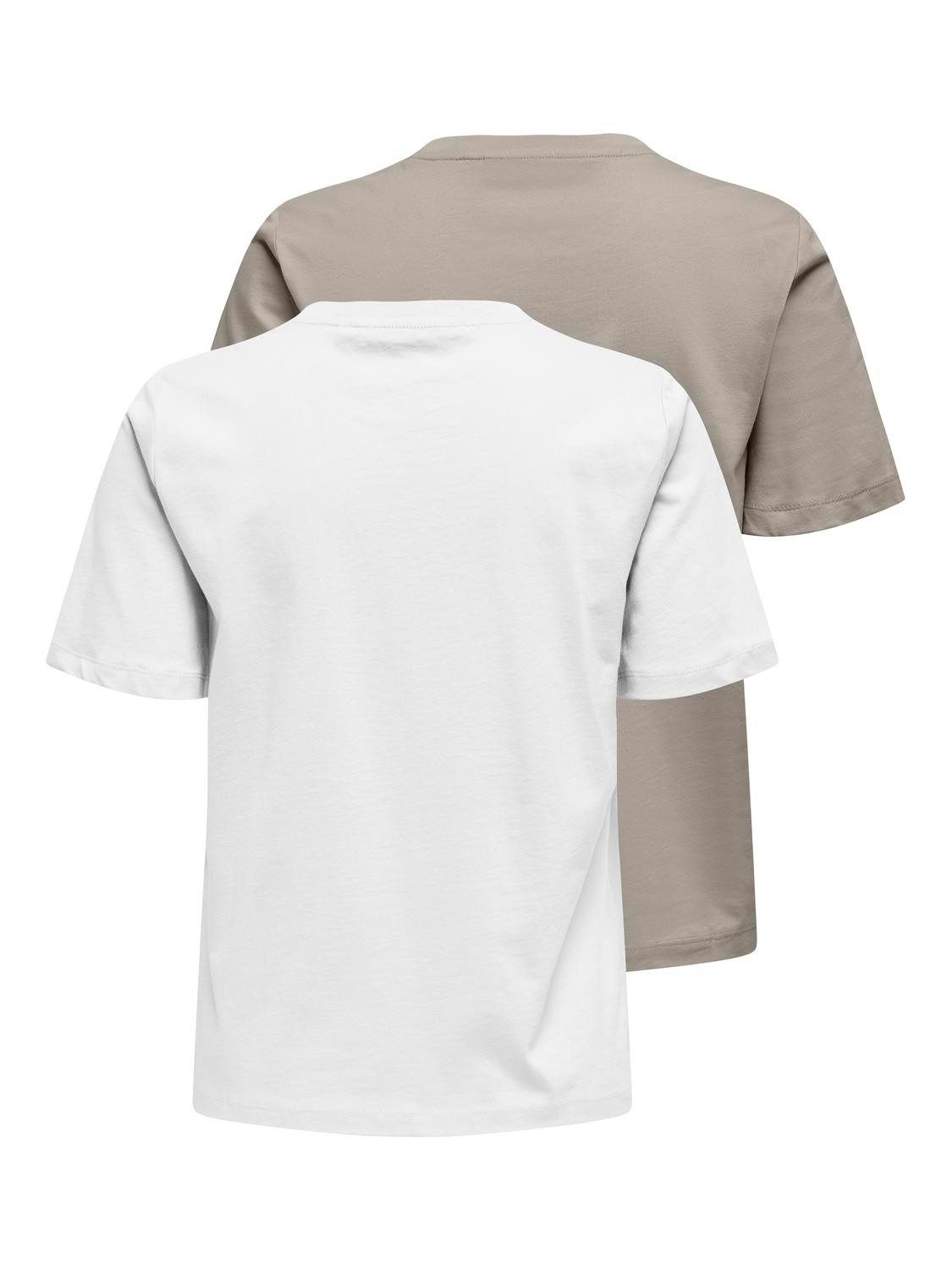 Only Shirt met korte mouwen ONLONLY S/S TEE NOOS 2 PACK (set, 2-delig)