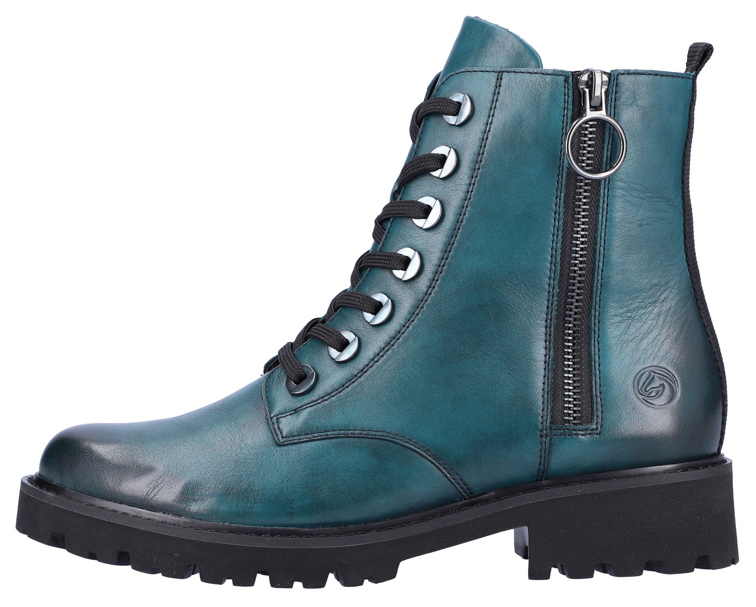 Remonte Veterlaarsjes blokhak, laarsjes, veterschoenen, flats in used look