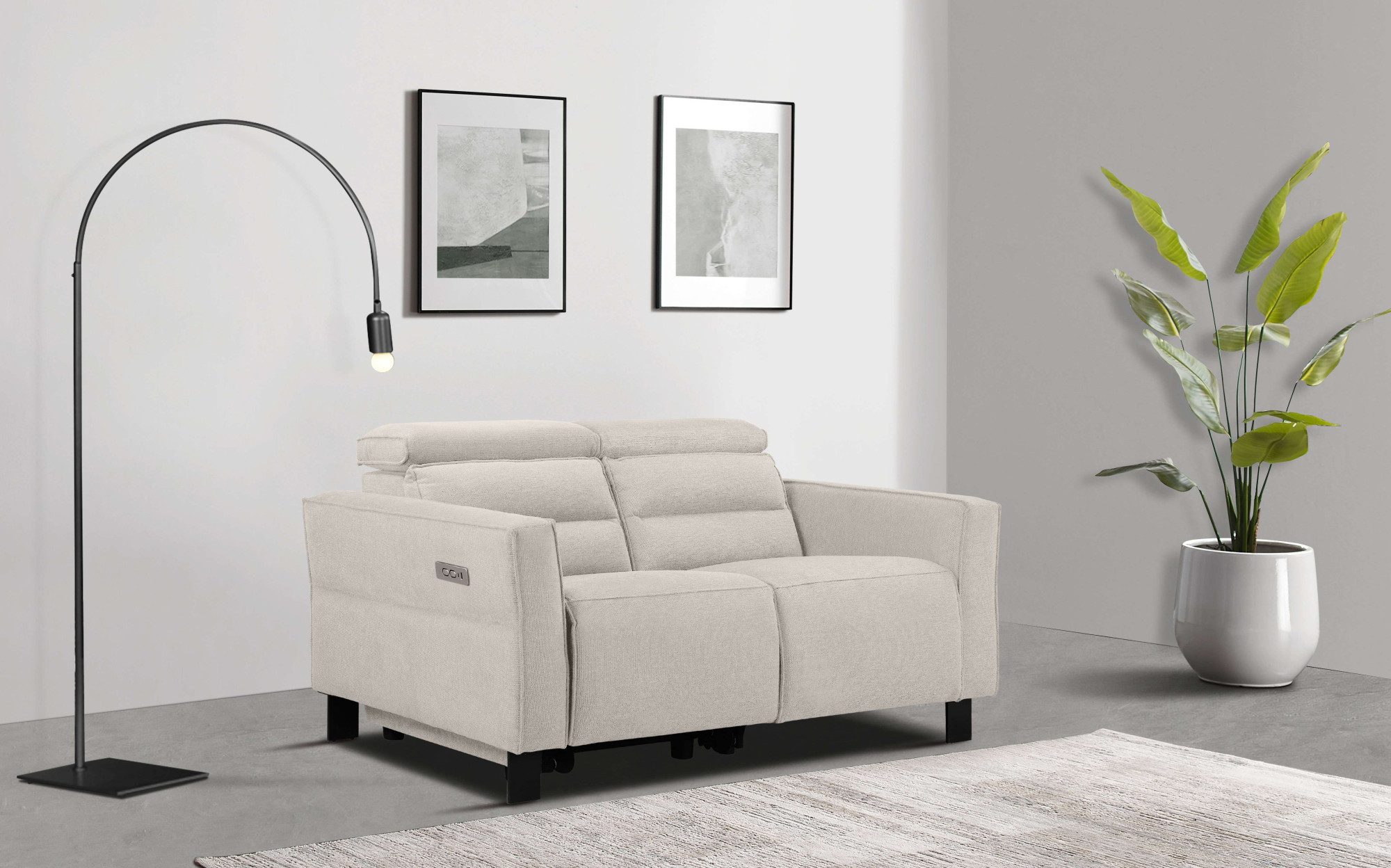 Places of Style 2-zitsbank Carpari, 162 cm, met handmatige of elektrische relaxfunctie