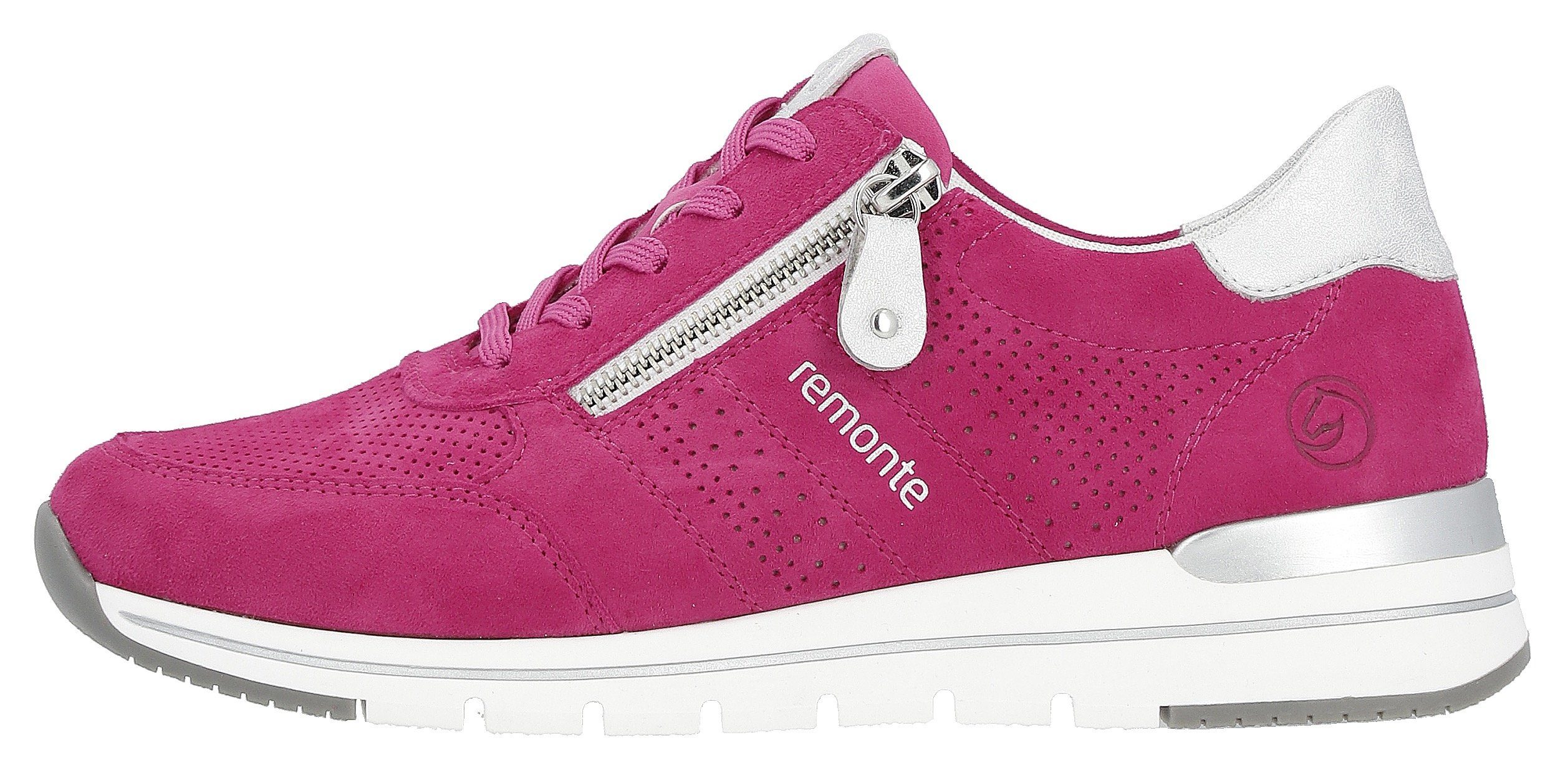 Remonte Sneakers met sleehak met praktische verwisselbare binnenzool, vrijetijdsschoen, lage schoen, veterschoen