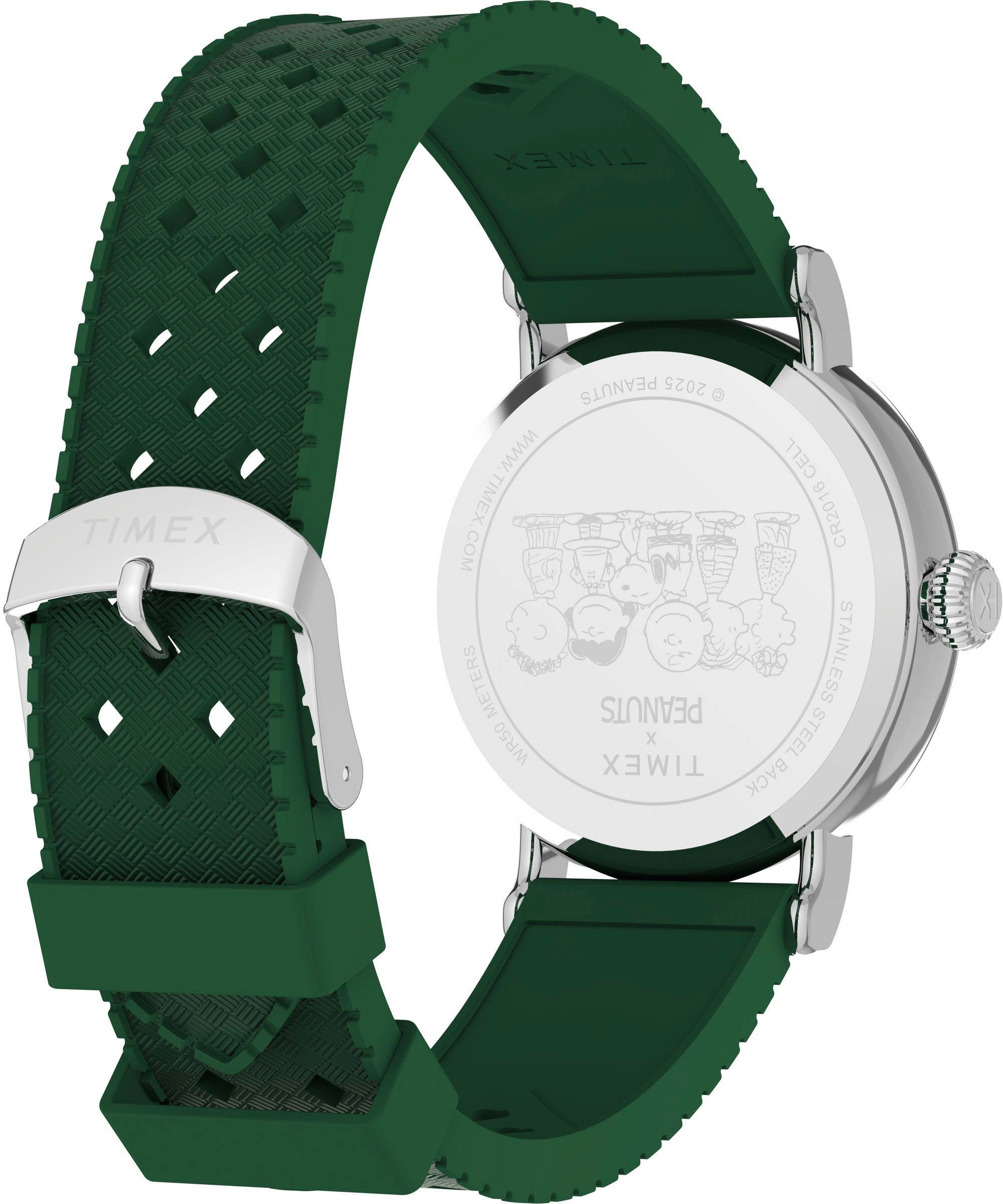 Timex Kwartshorloge PEANUTS WATERBURY STANDARD Armbandhorloge, herenhorloge, dameshorloge, kunststof armband, fluorescerende wijzers