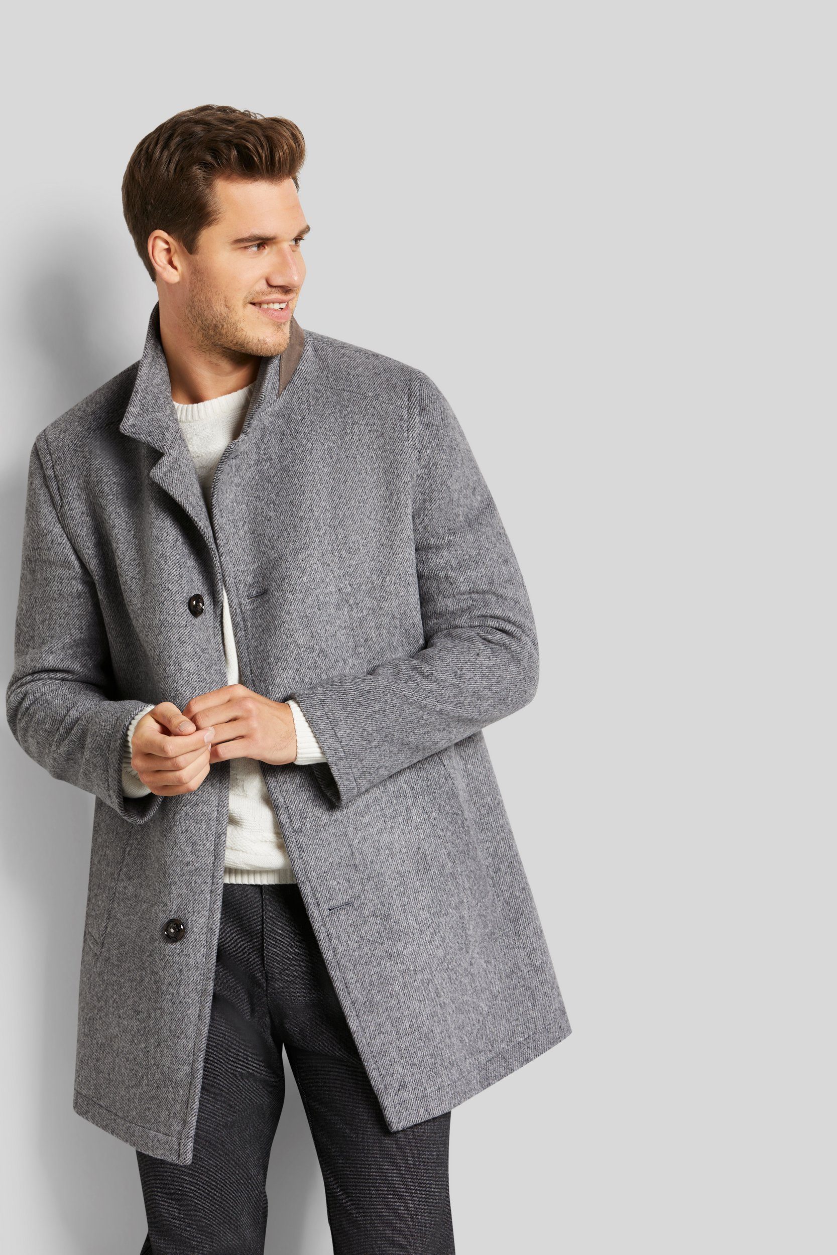 Bugatti Wollen jas gerecyclede wolblend kleding maat 60 grijs