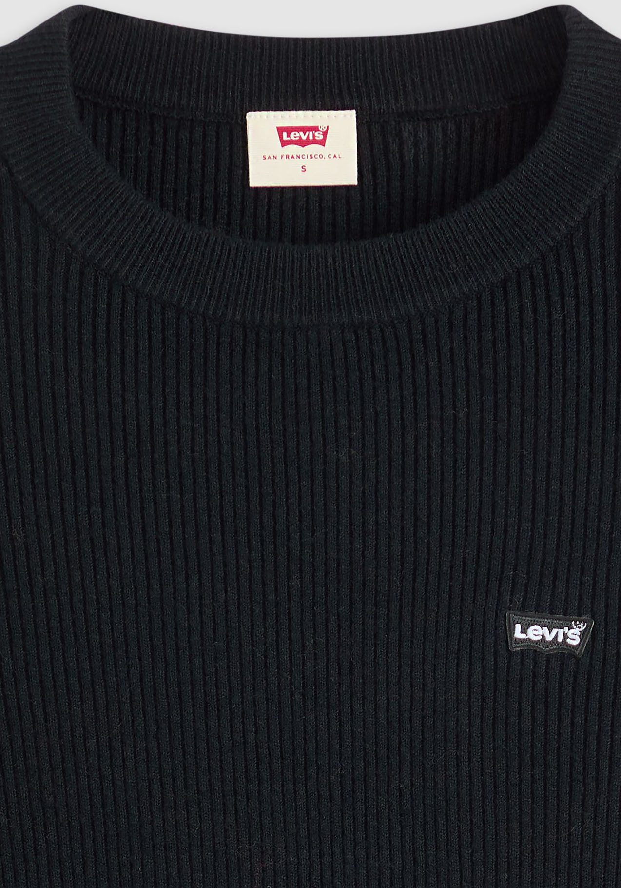 Levi's® Trui met ronde hals RIB CREW SWEATER Geribbeld breipatroon