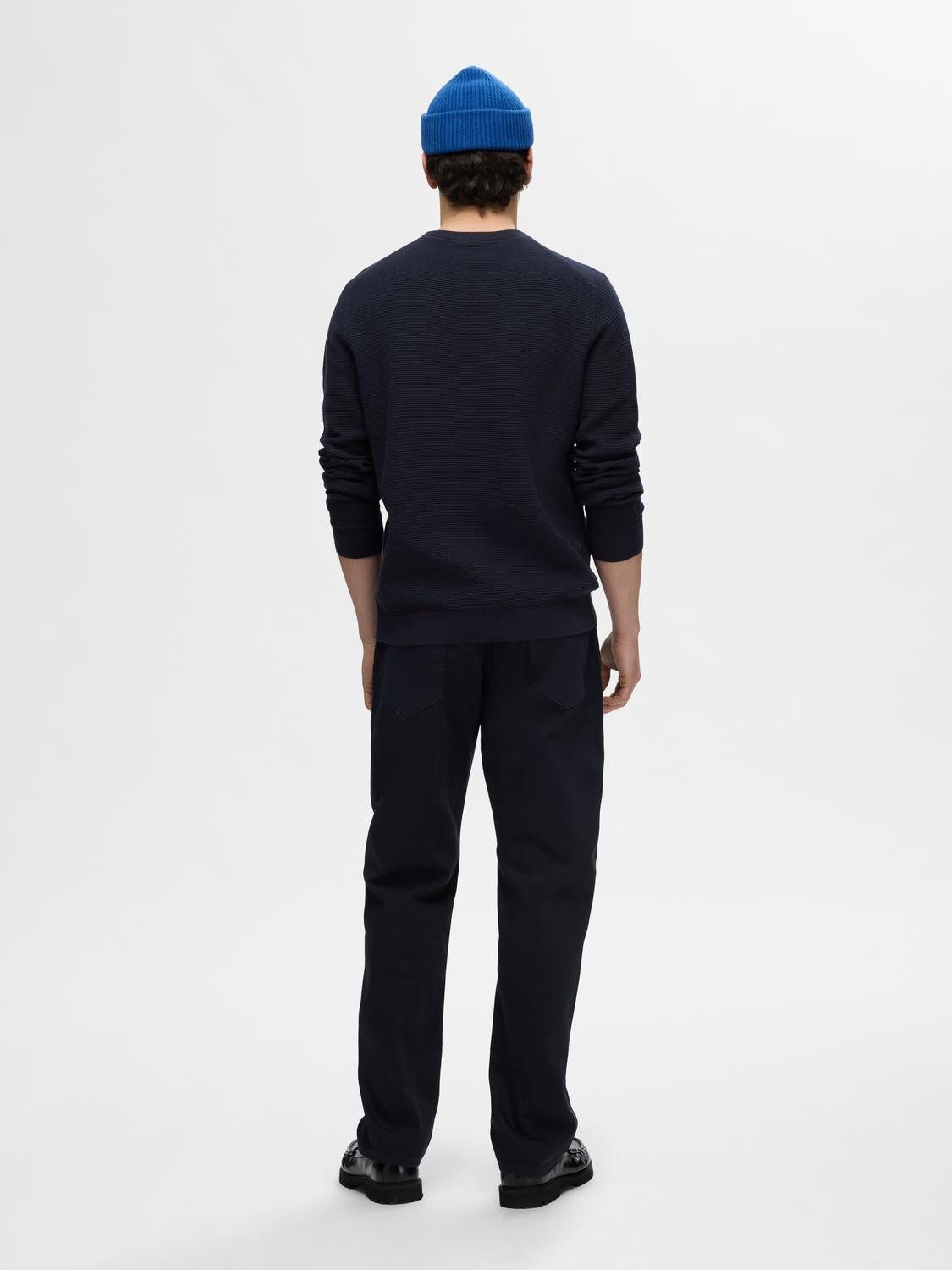SELECTED HOMME Gebreide trui SLHROSS LS KNIT STRUCTURE CREW NECK NOOS