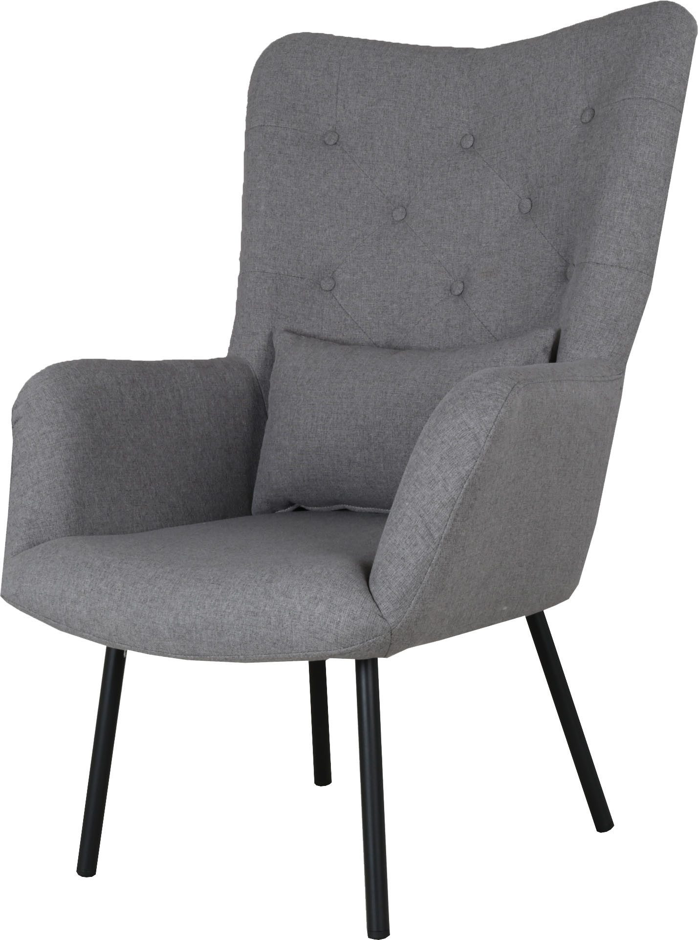 Home affaire Oorfauteuil ALVIER, relaxstoel, fauteuil met poef, hoge rugstoel