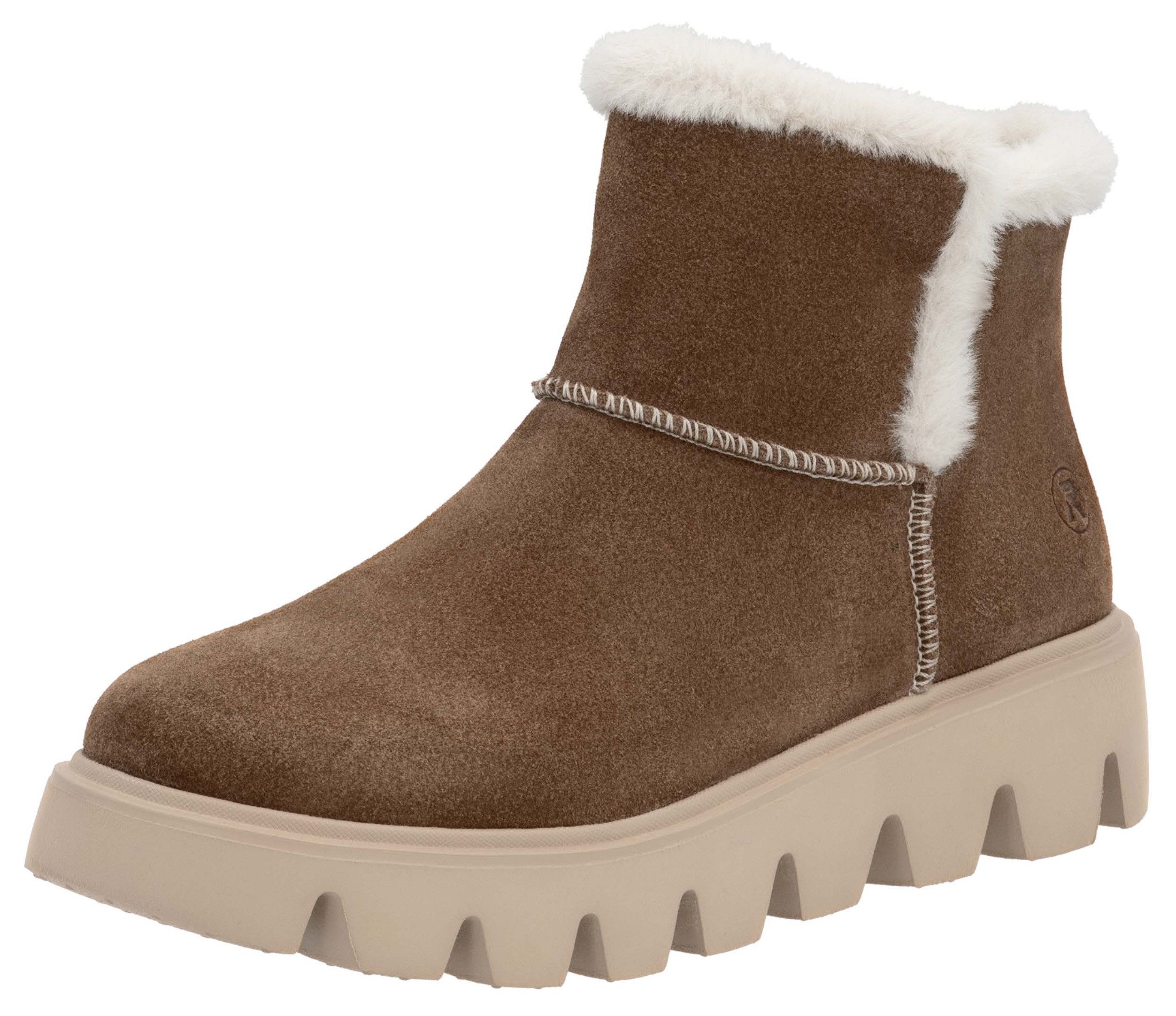 Rieker EVOLUTION Winterlaarzen Plateau laarzen, instapschoen met binnenrits dames winterlaarsjes maat 42 bruin