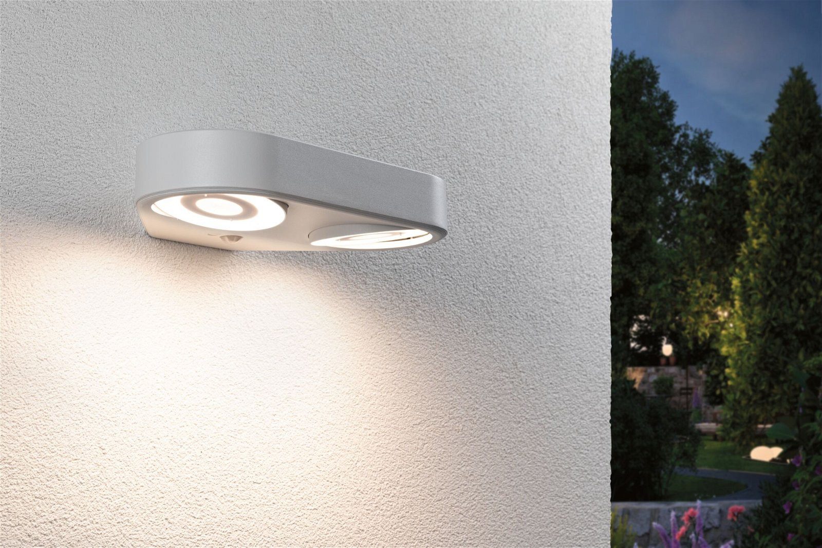 Paulmann Led-wandlamp voor buiten Silma IP44 280x176mm 3000K 2x5,5 / 2x0,7W 2x600lm 230V Aluminium (1 stuk)