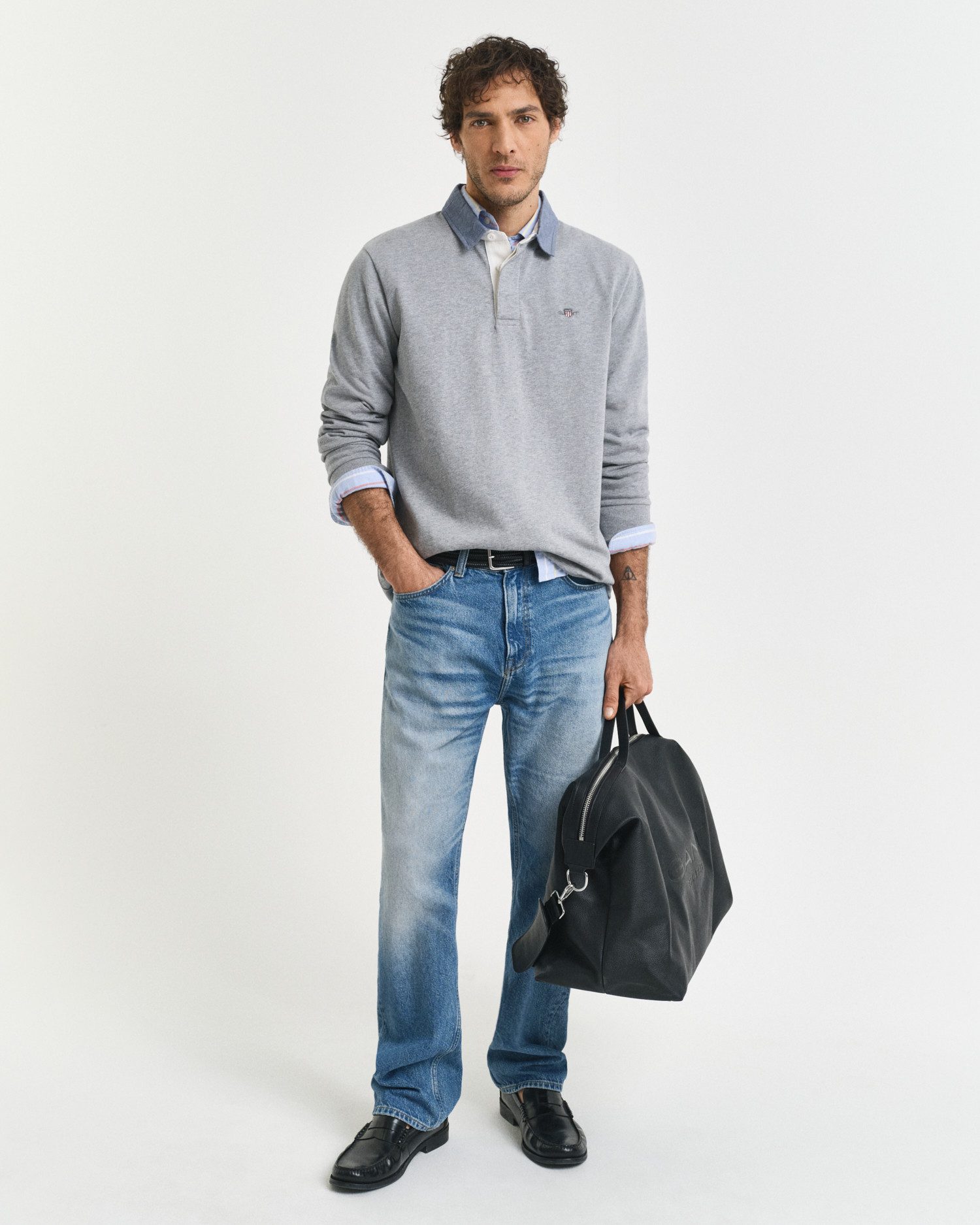 Gant Poloshirt met lange mouwen REG CHAMBRAY HEAVY RUGGER