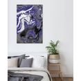 leonique artprint op acrylglas abstracte kunst in marmer-look blauw