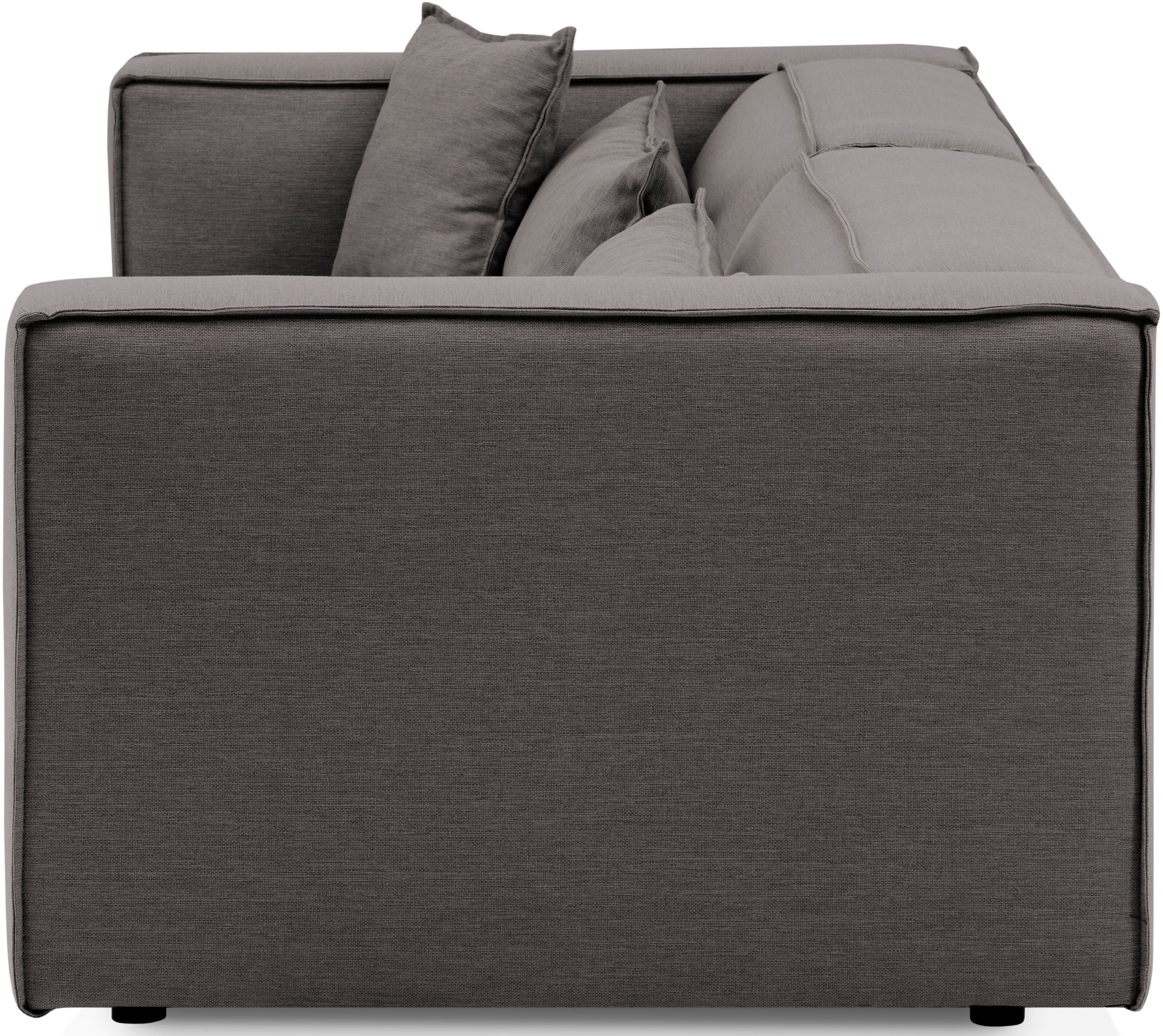 LeGer Home by Lena Gercke 3-zitsbank PIARA, bank met biesnaad, sofa in cord of linnenlook