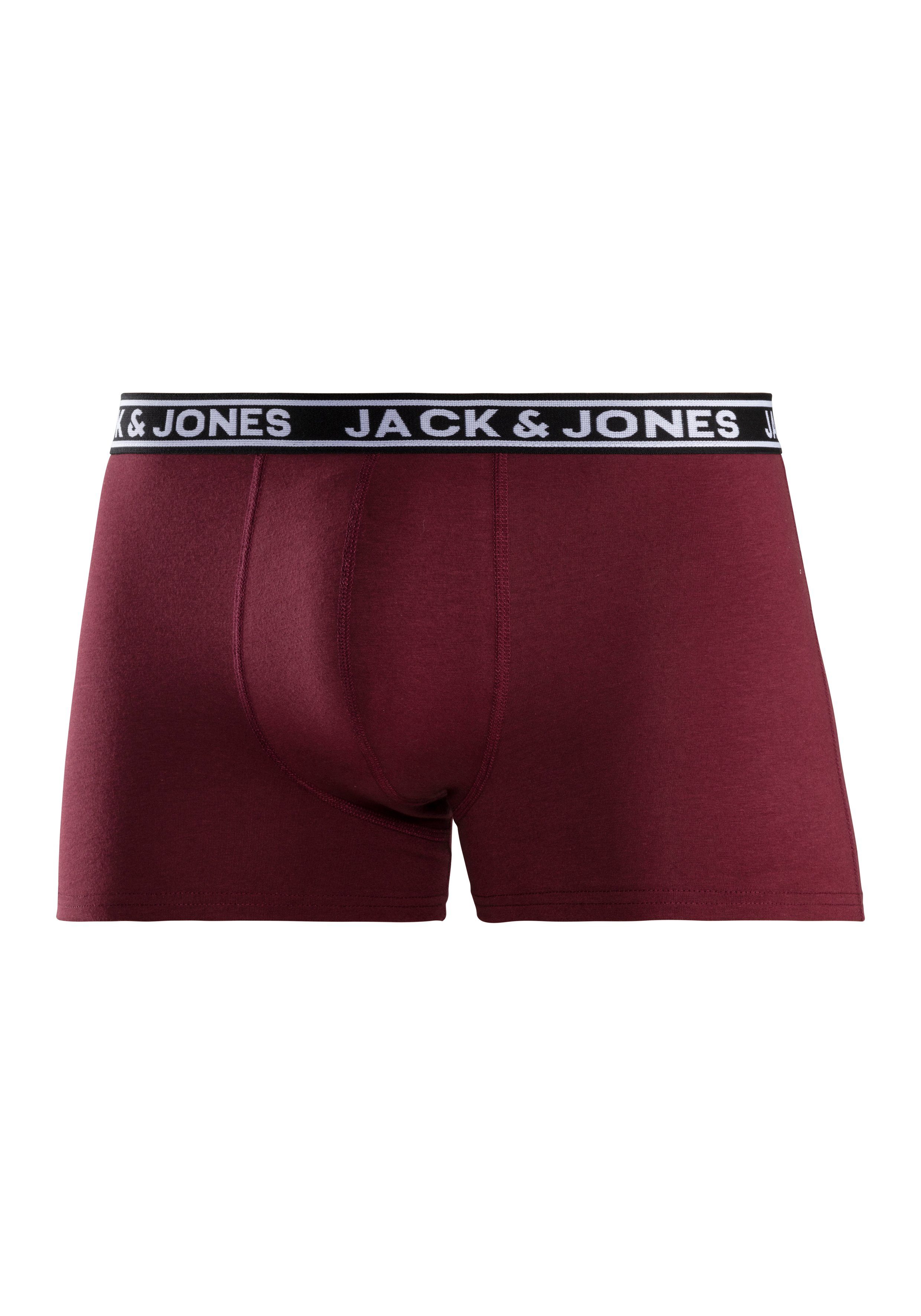 Jack & Jones Trunk JACCRISP in 6-pack met logoband en stretchcomfort effen met kleuraccent, modieus, nauwsluitend, katoenmix (set, 6 stuks)