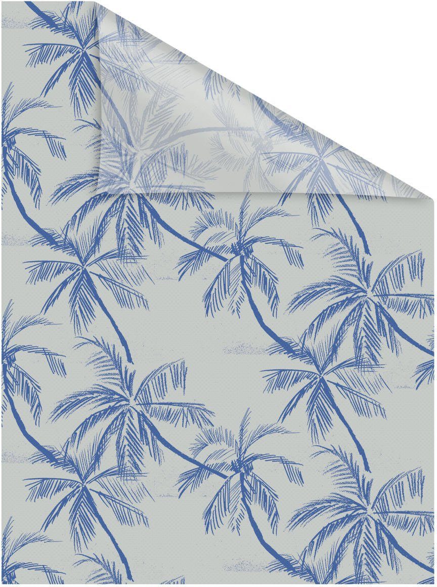 LICHTBLICK Raamfolie zelfklevend, bescherming tegen inkijk, Blueprint Palms - blauw (1 stuk)