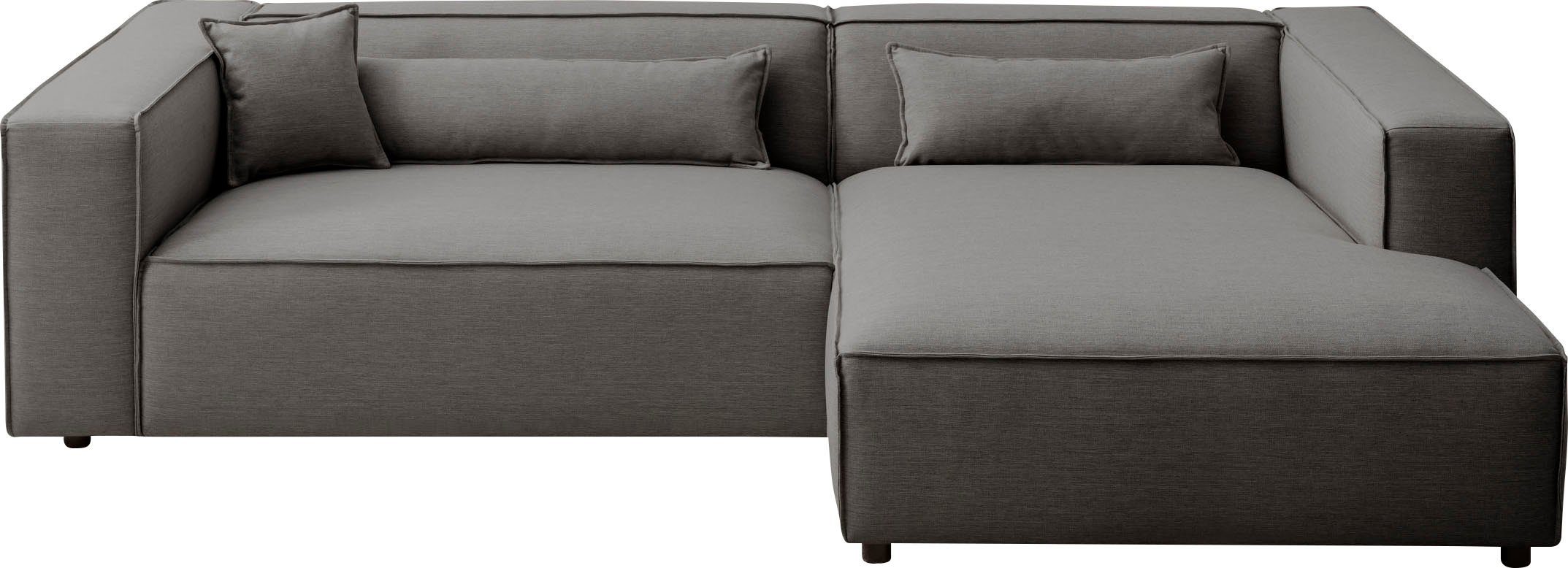 LeGer Home by Lena Gercke Hoekbank PIARA XXL, Big-sofa in cord of linnenlook, L-vorm, met biesnaad