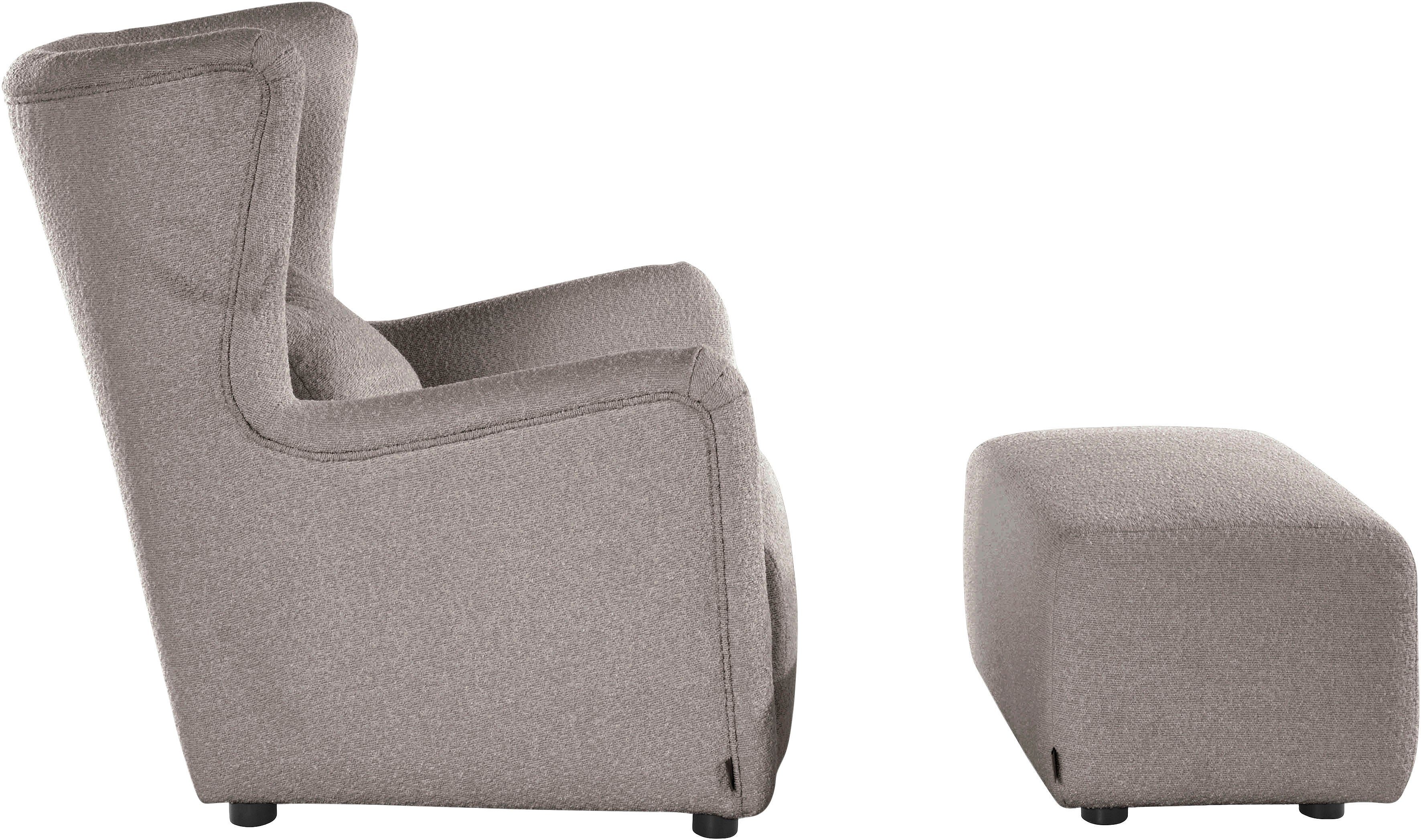 LeGer Home by Lena Gercke Oorfauteuil Levke Stoel naar keuze met of zonder hocker