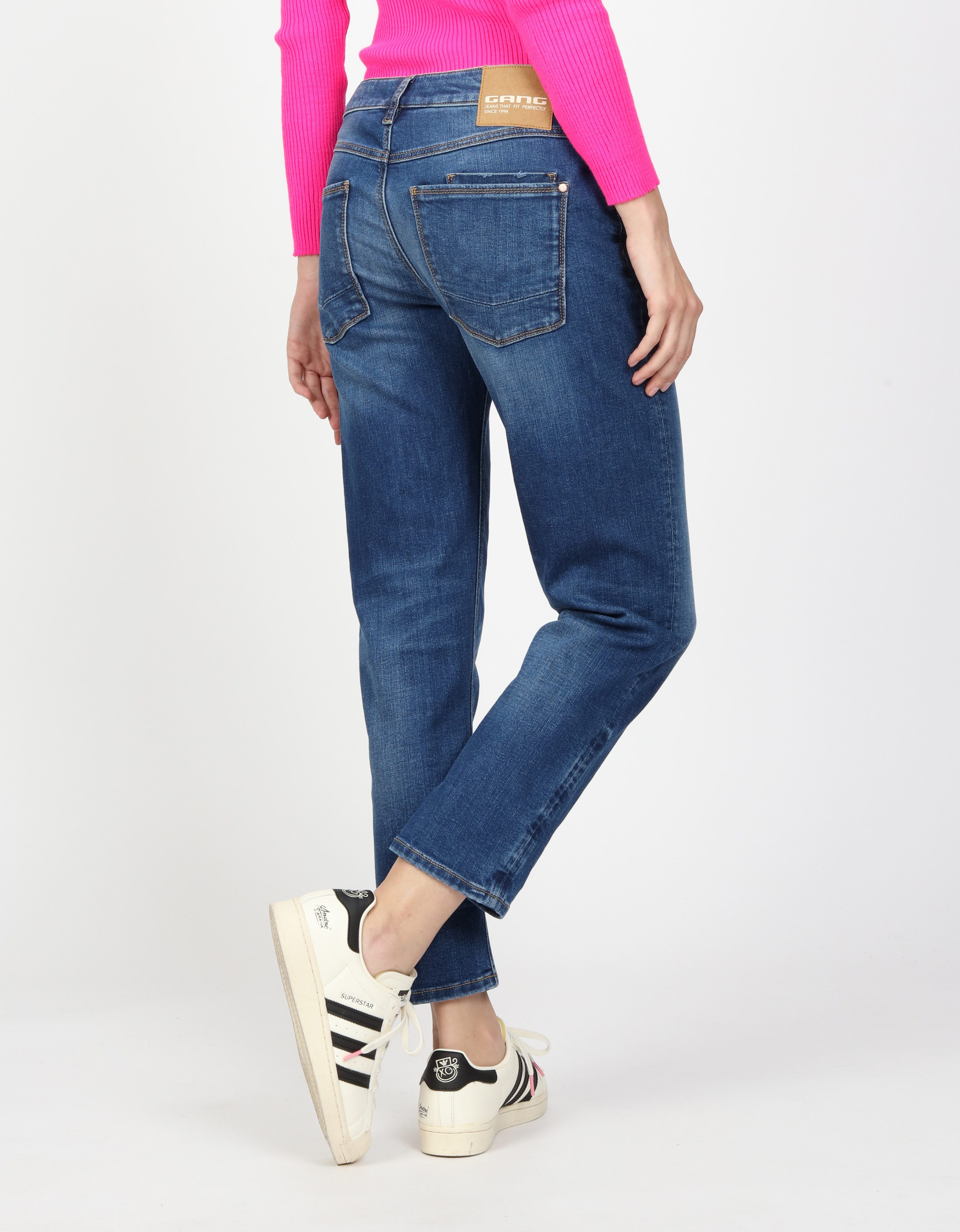 GANG Boyfriendjeans 94NADIA 5-pocketsstijl met ritssluiting en knoop
