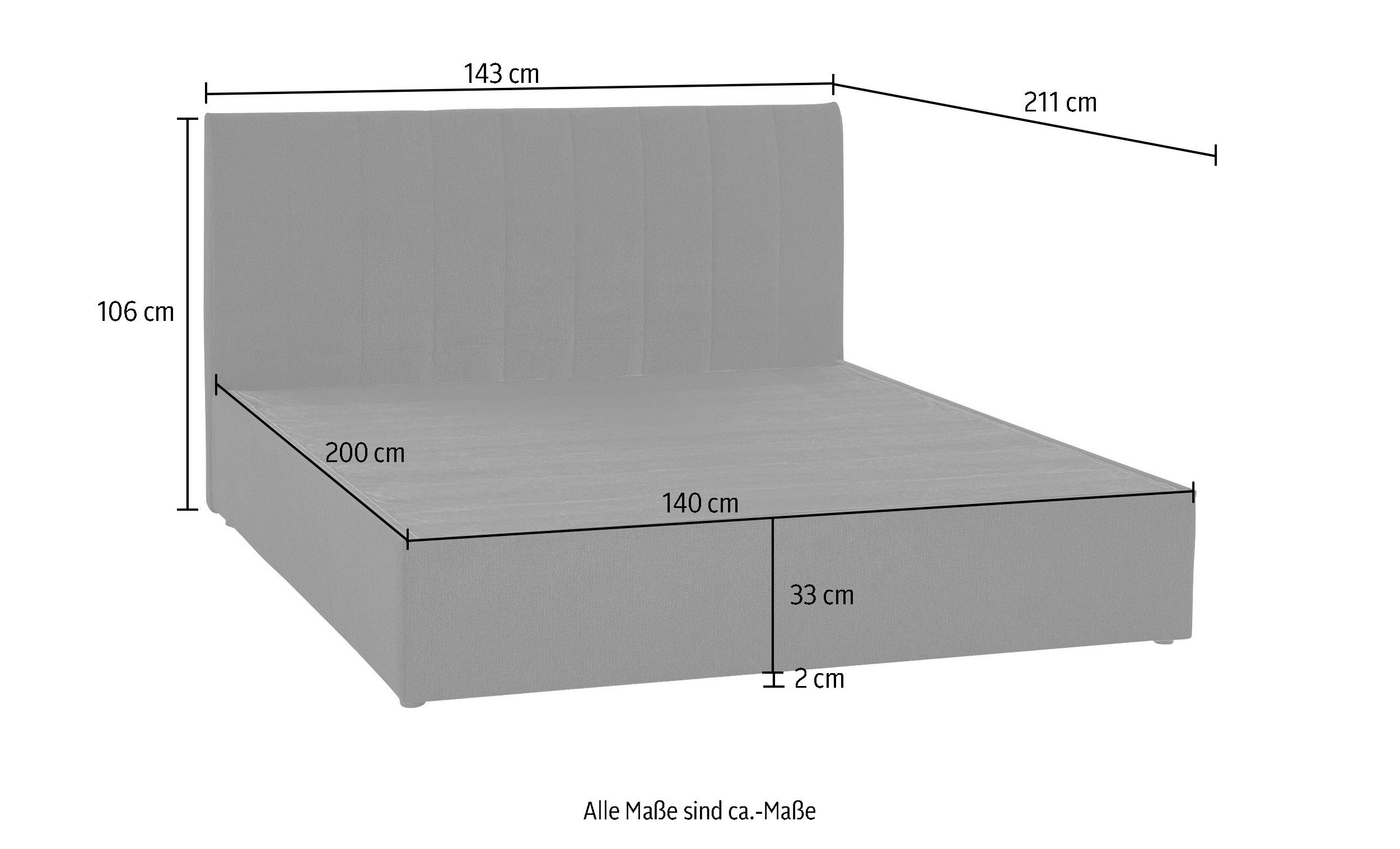 ATLANTIC home collection Boxspring Alva optioneel met matras en matrastopper