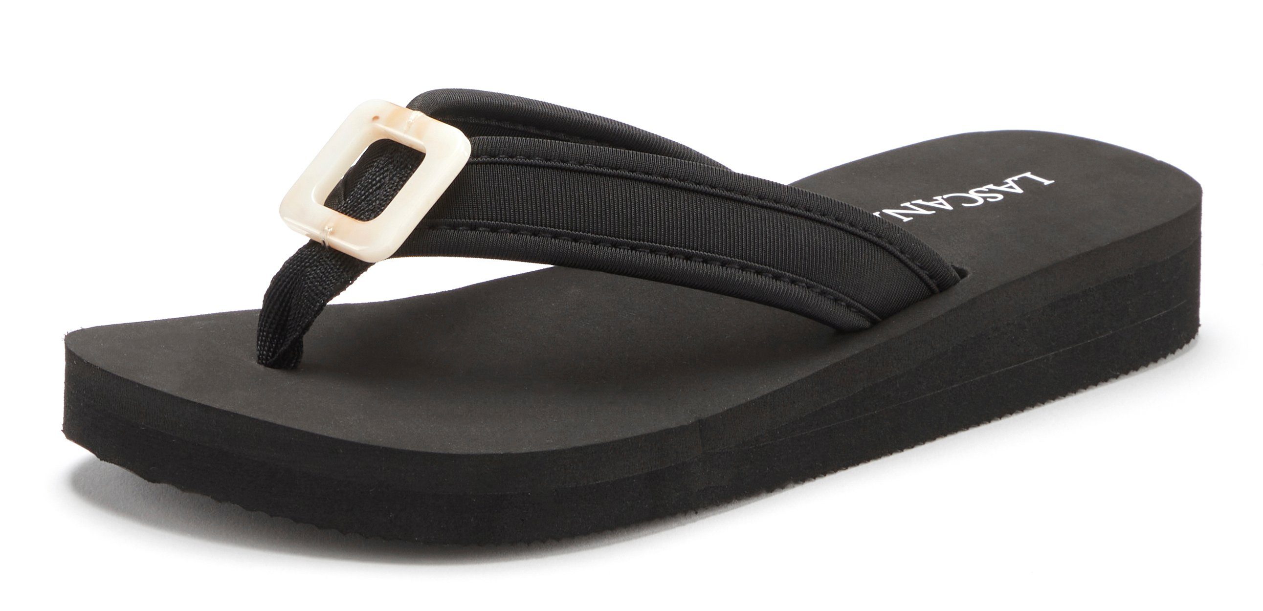 Lascana Badslippers Sandaal, pantoffel, badslipper met decoratieve applicatie VEGAN