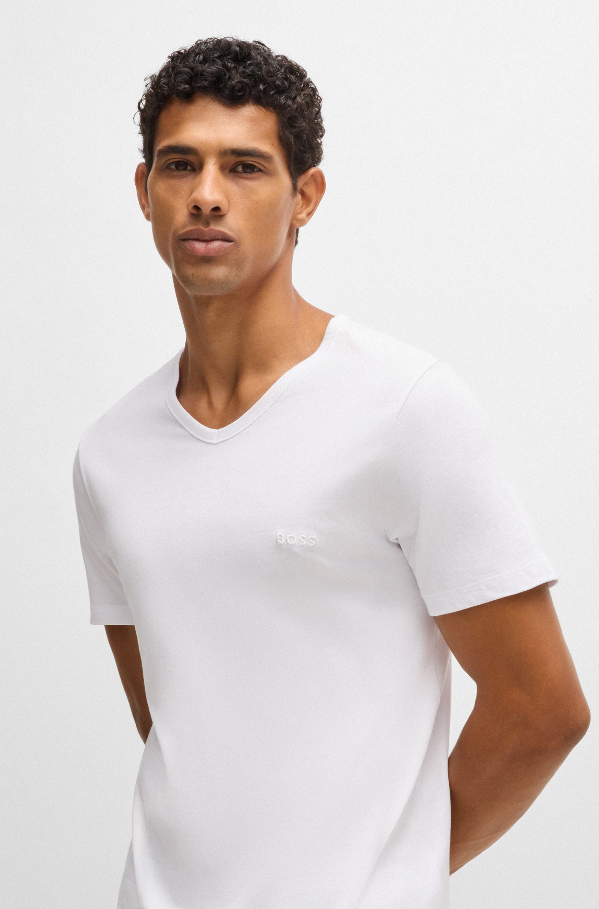 BOSS Shirt met V-hals T-shirt VN 3P Co (set)