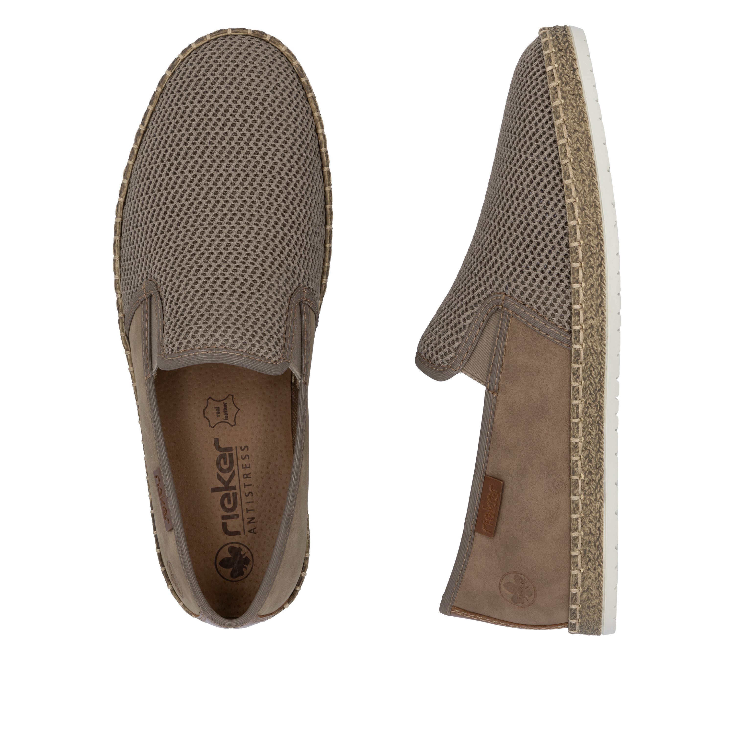 Rieker Espadrilles Slipper, strand schoen, zomerschoen met stretchinzetten