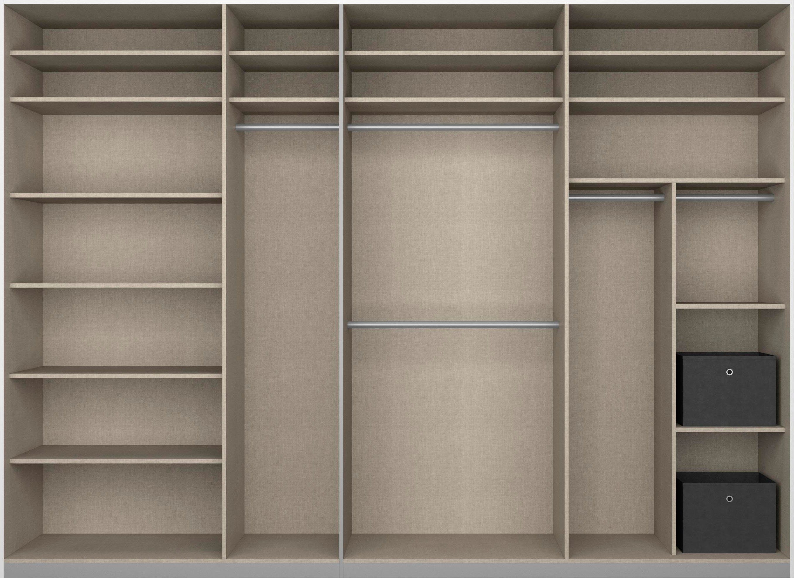 rauch Schuifdeurkast Kledingkast kast garderobe CORTONA met passe-partout en optionele verlichting inclusief indeling 2 boxen en planken