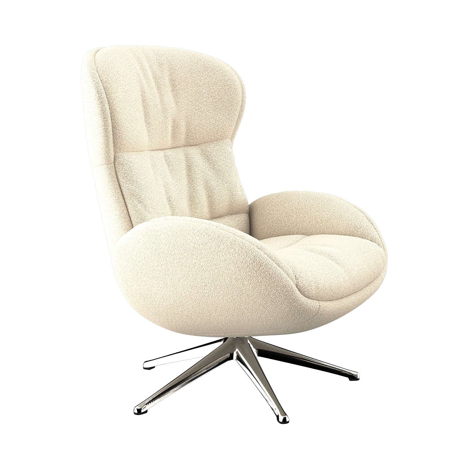 FLEXLUX Relaxfauteuil Haze, TV-stoel, fauteuil, stoffeerstoel Rugdeelverstelling, draaibaar, voet van aluminium tv-fauteuils maat Bouclé zacht BORMIO