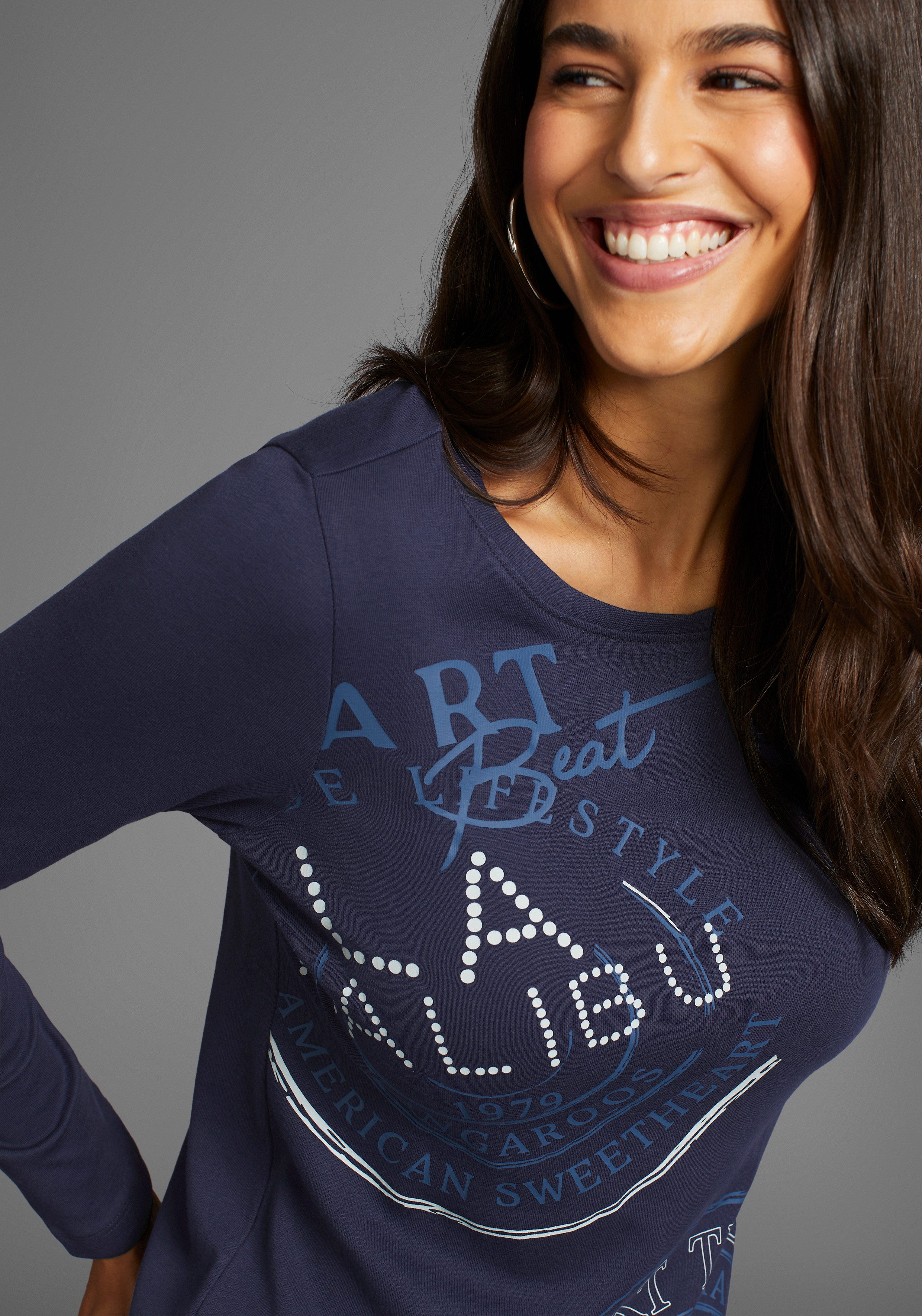 KangaROOS Shirt met lange mouwen met placement-print