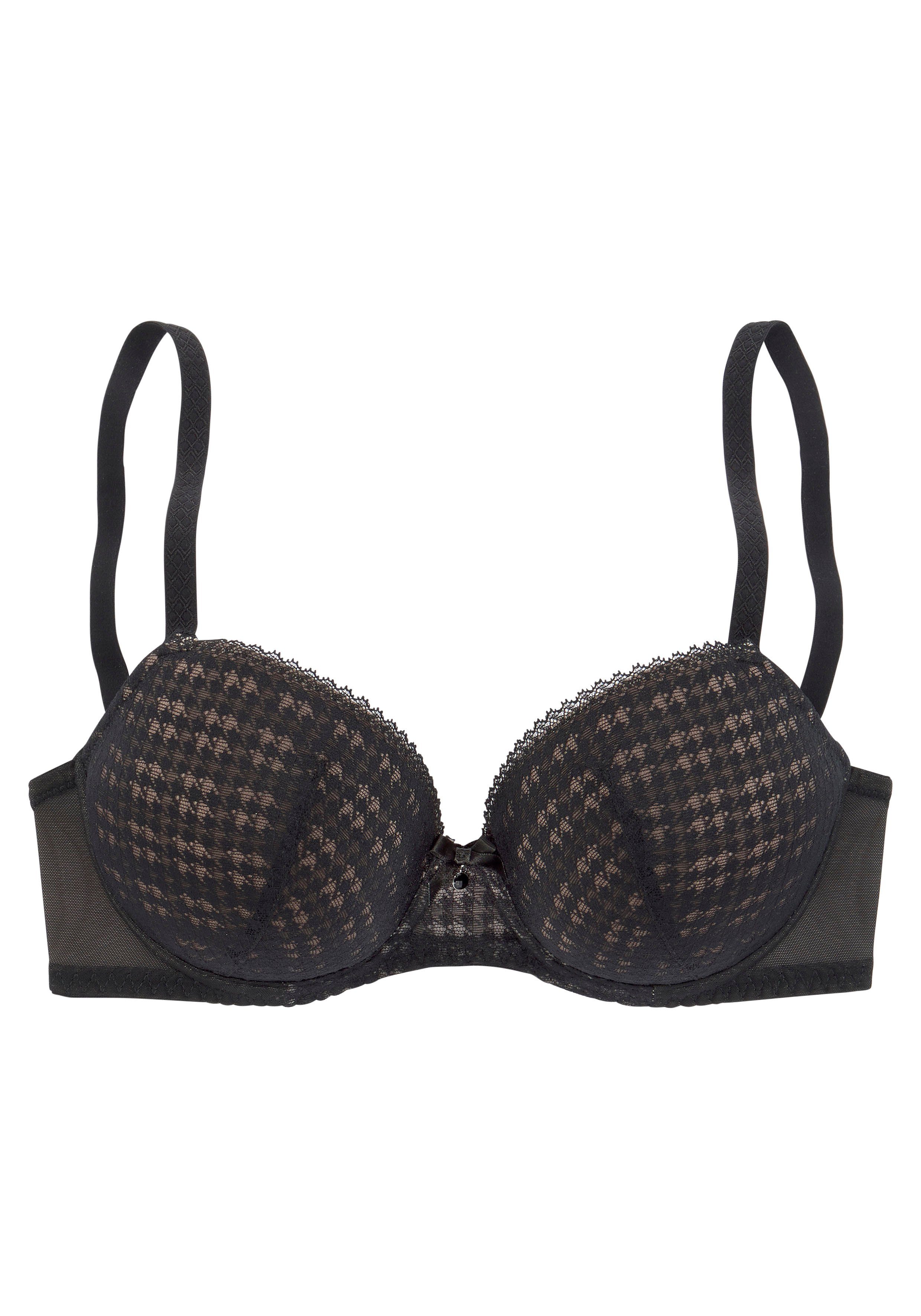 s.Oliver RED LABEL Beachwear Push-up-bh Noelle van grafische kant met beugel, dessous
