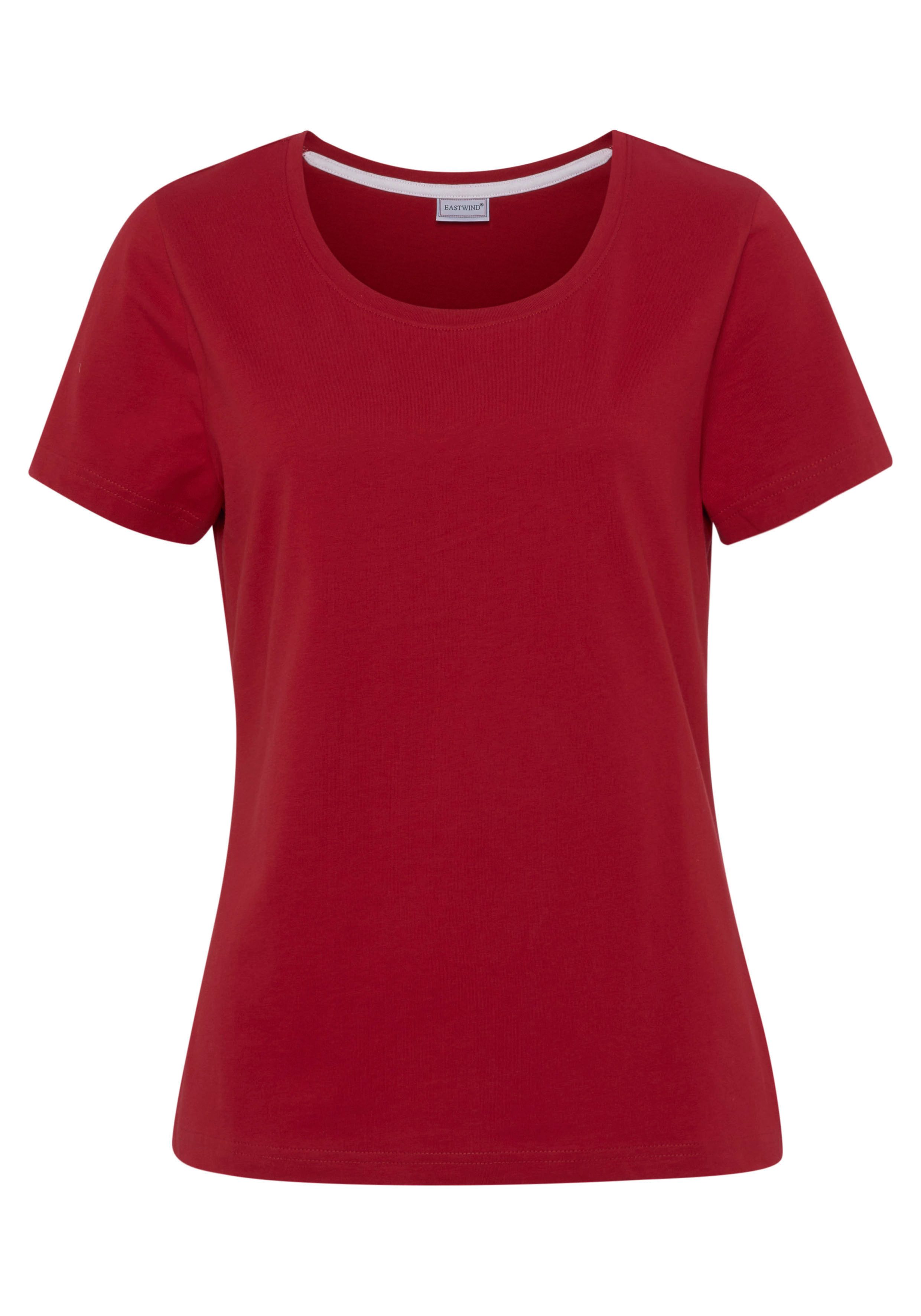 Eastwind T-shirt Korte mouw, heup-lang, voor vrije tijd, van katoen (3-delig, Set van 3)