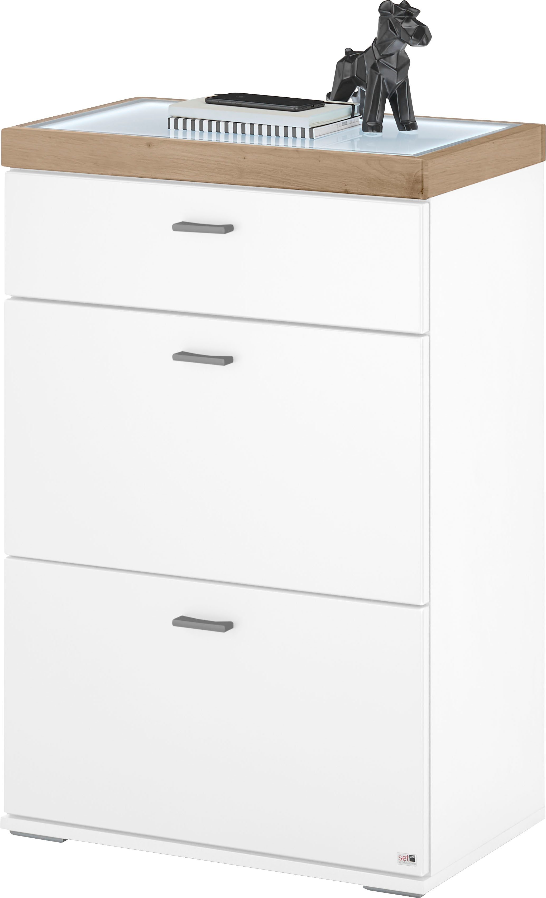 set one by Musterring Dressoir Lancaster Dielen inclusief led-verlichting, in 2 kleuren verkrijgbaar, b 61 x h 104 cm