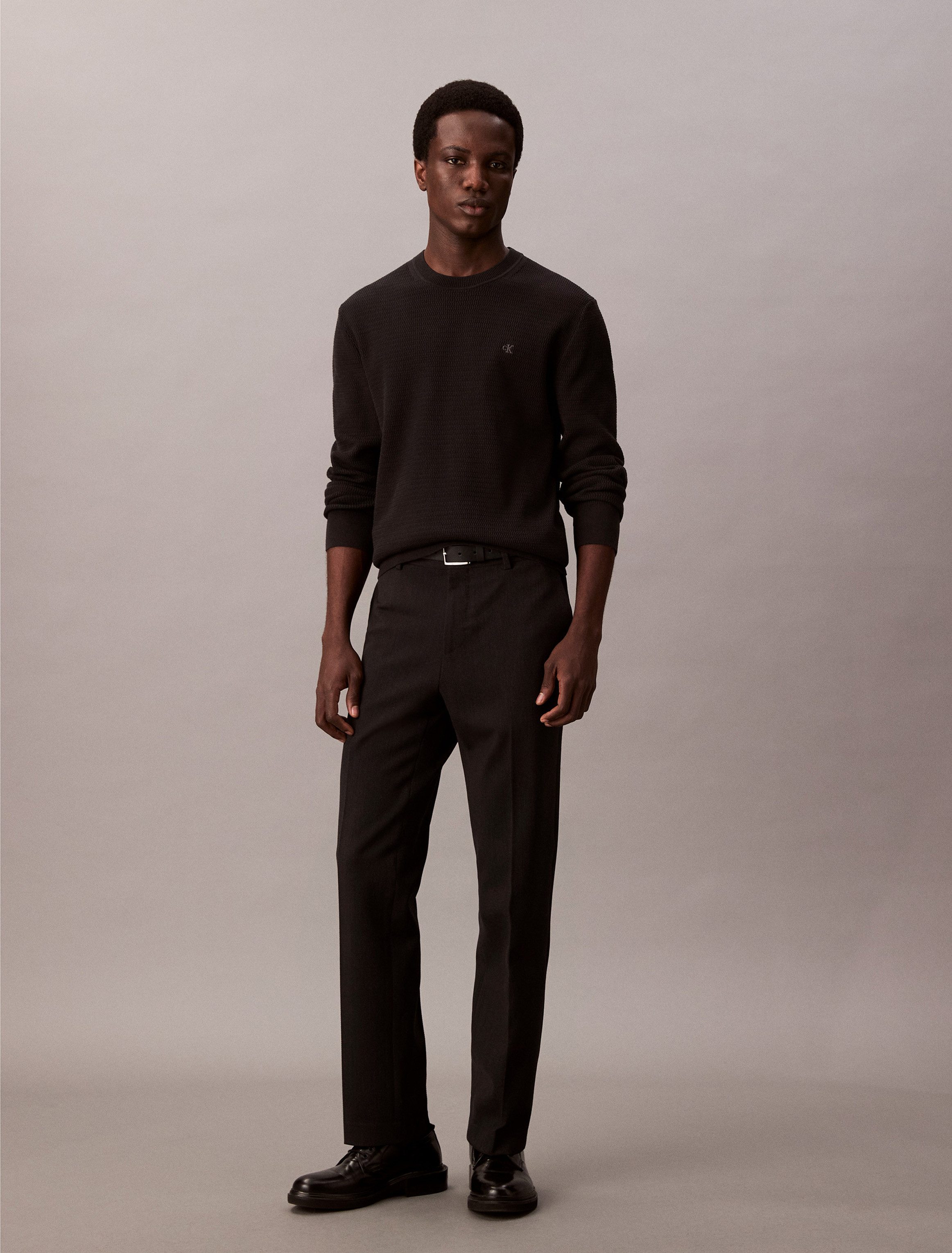 Calvin Klein Gebreide trui LS TXTR CTTN CRWNK S