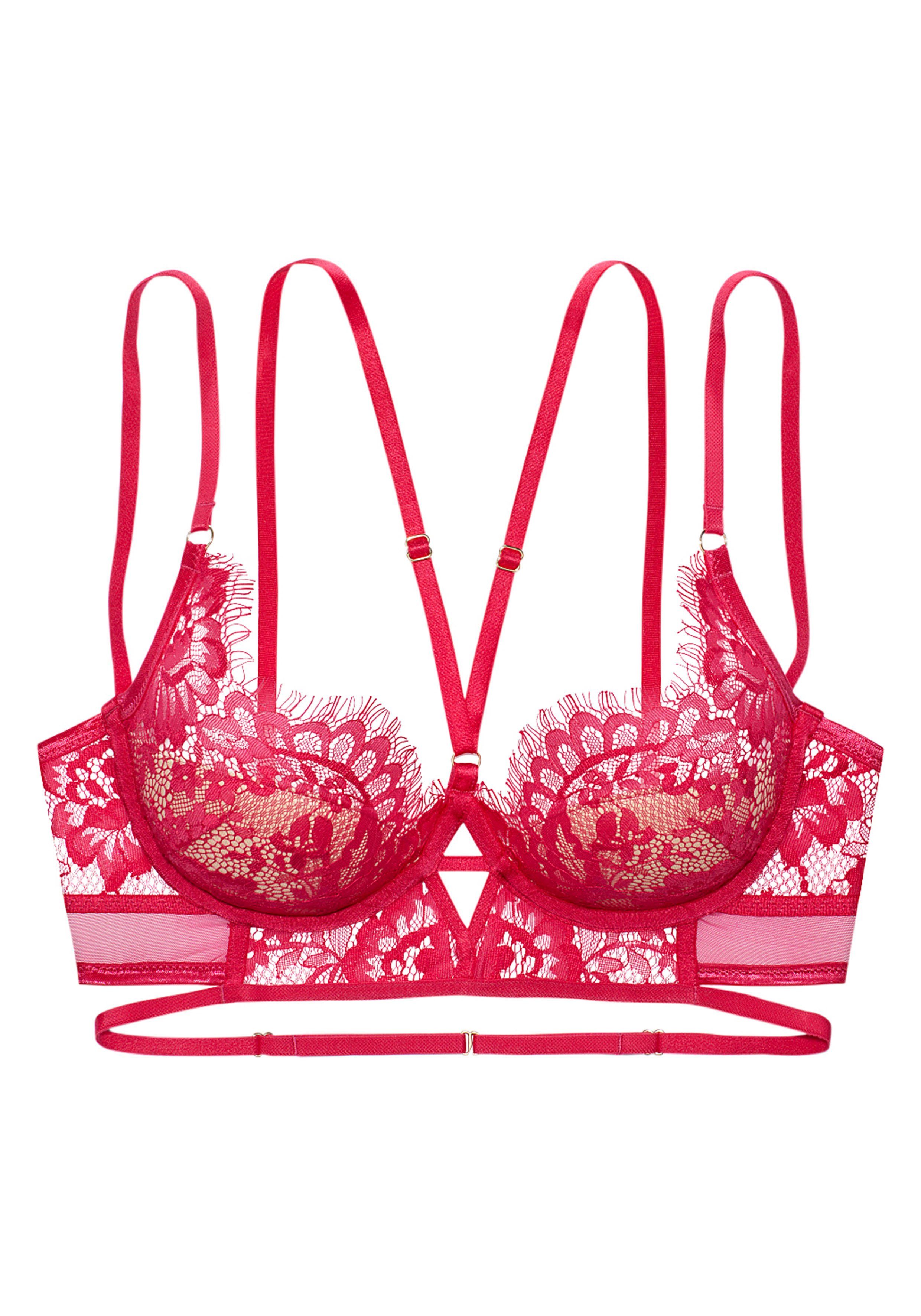 Lascana Push-up-bh in opwindende bandjes-look, sexy dessous