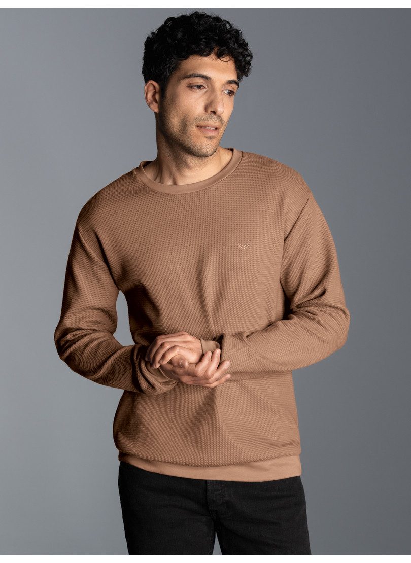 Trigema Sweatshirt TRIGEMA sweatshirt in wafel look