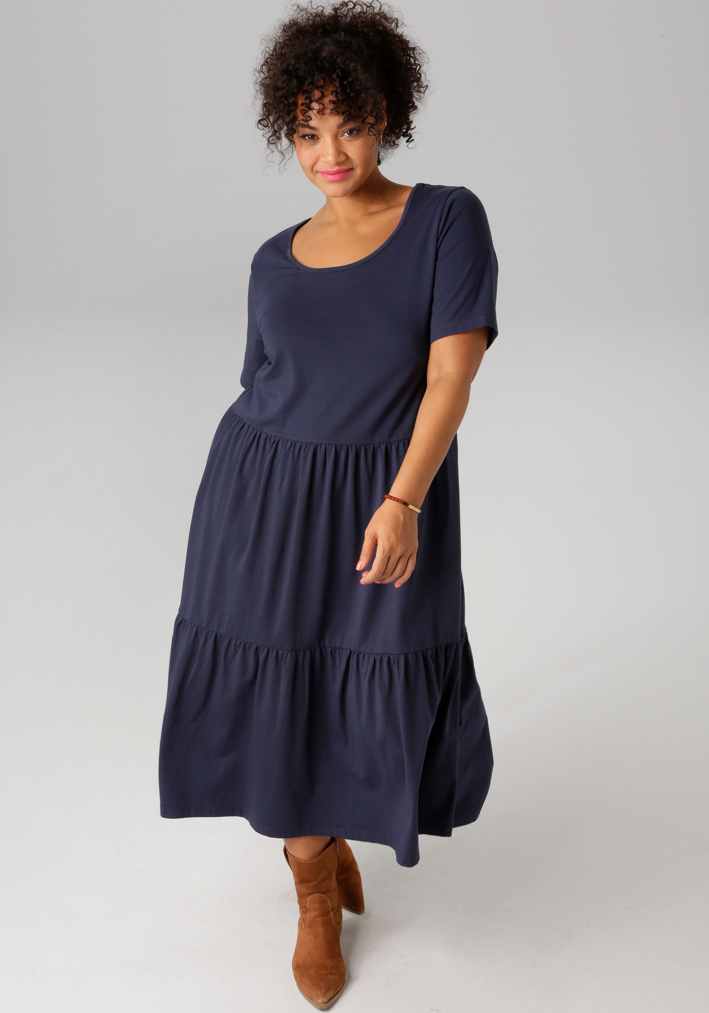 Aniston PLUS Zomerjurk van elastische jersey-kwaliteit - nieuwe collectie