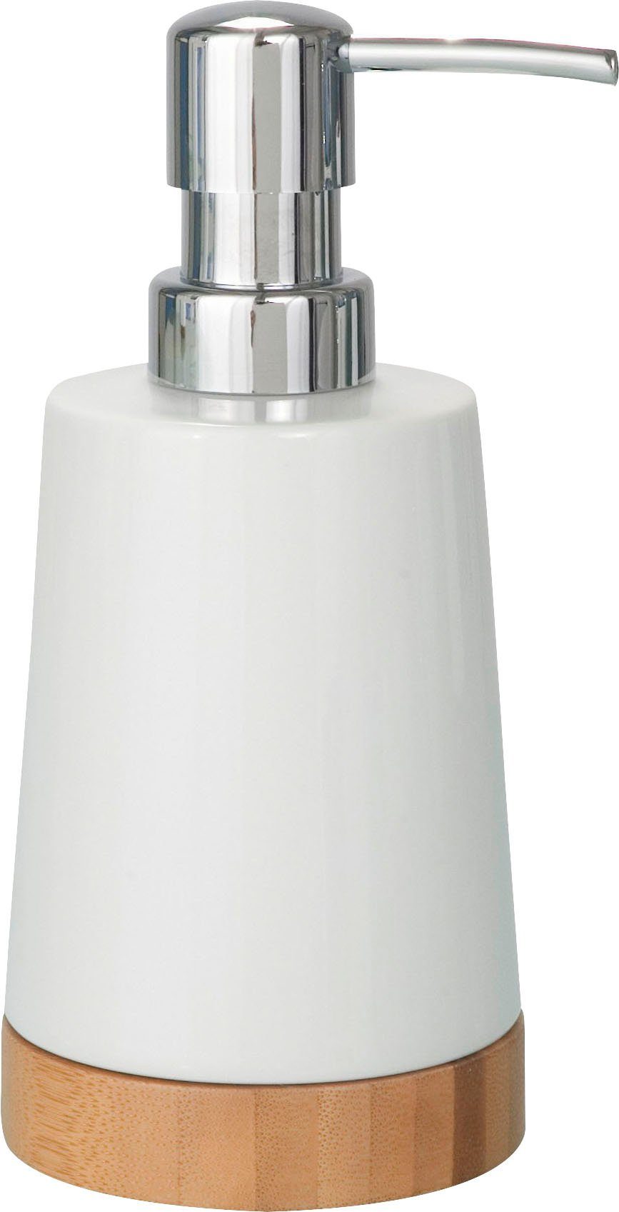 WENKO Zeepdispenser Bamboo Keramiek, 330 ml (1-delig) zeepdispensers wit