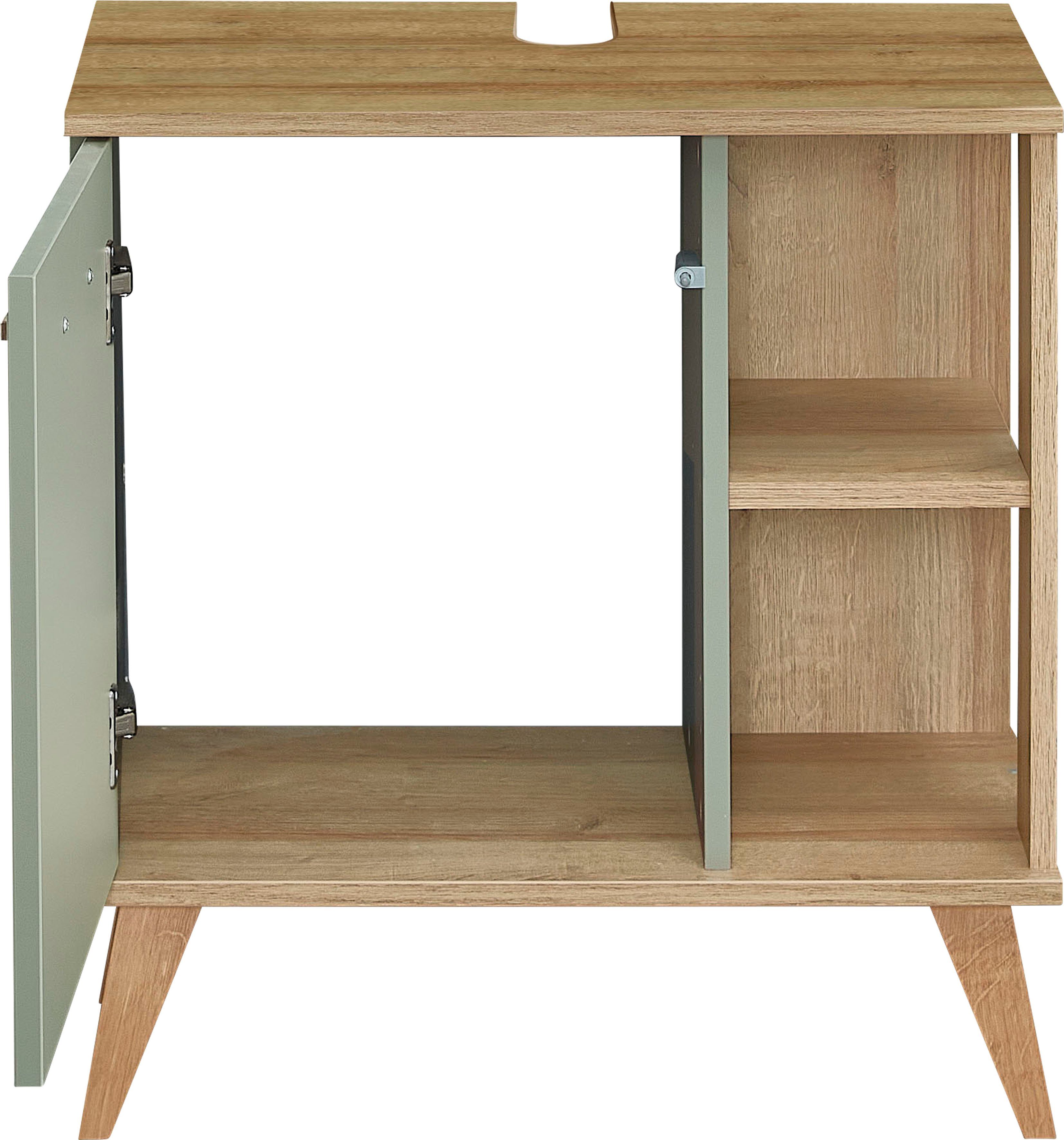 Saphir Wastafelonderkast Quickset 963 Onderkast, sage reproductie, 1 deur Wastafel kast inclusief deurdemper, 60,5 cm breed, zonder wastafel