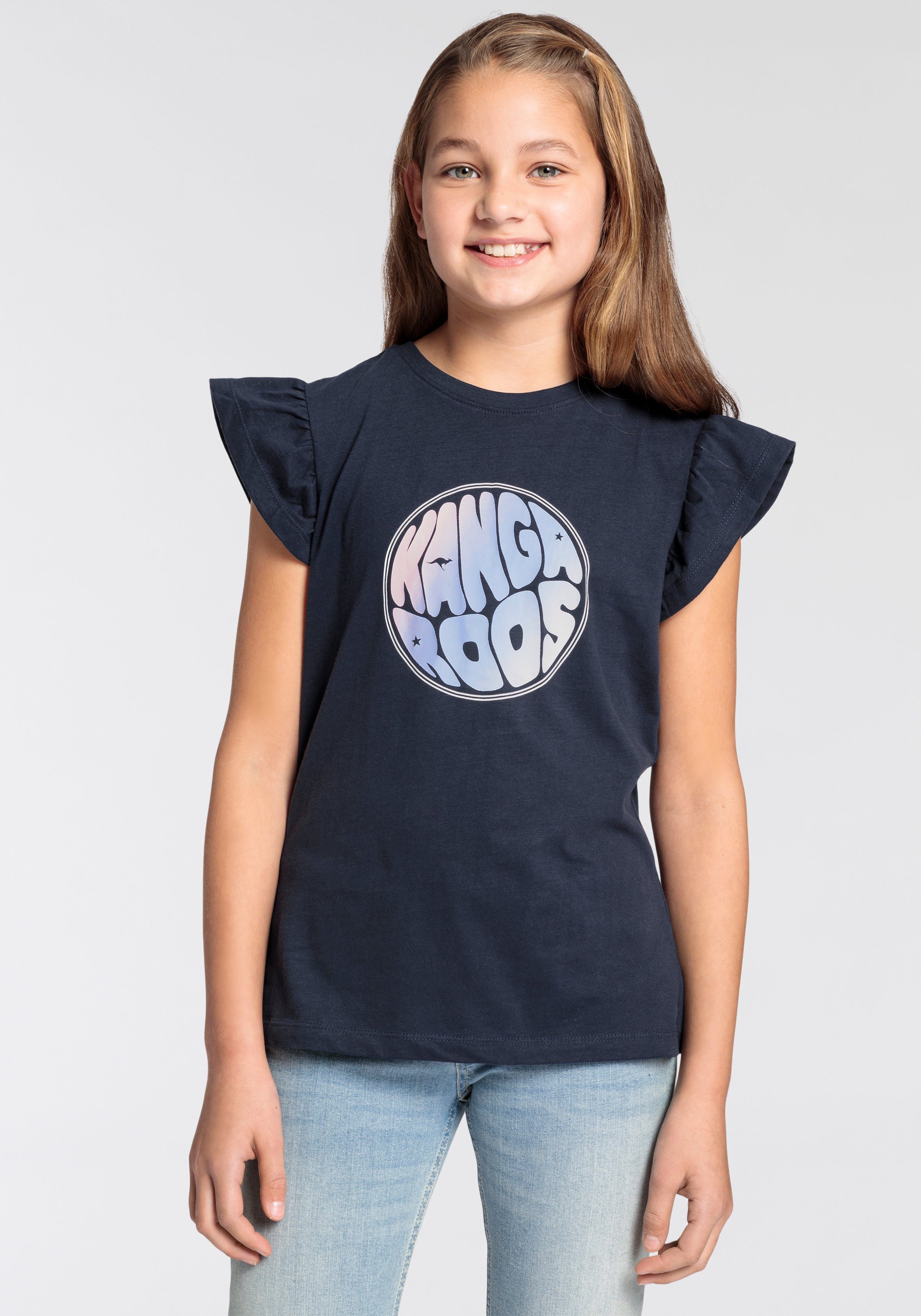 KangaROOS T-shirt Meisjes met modieuze ruches-mouwen