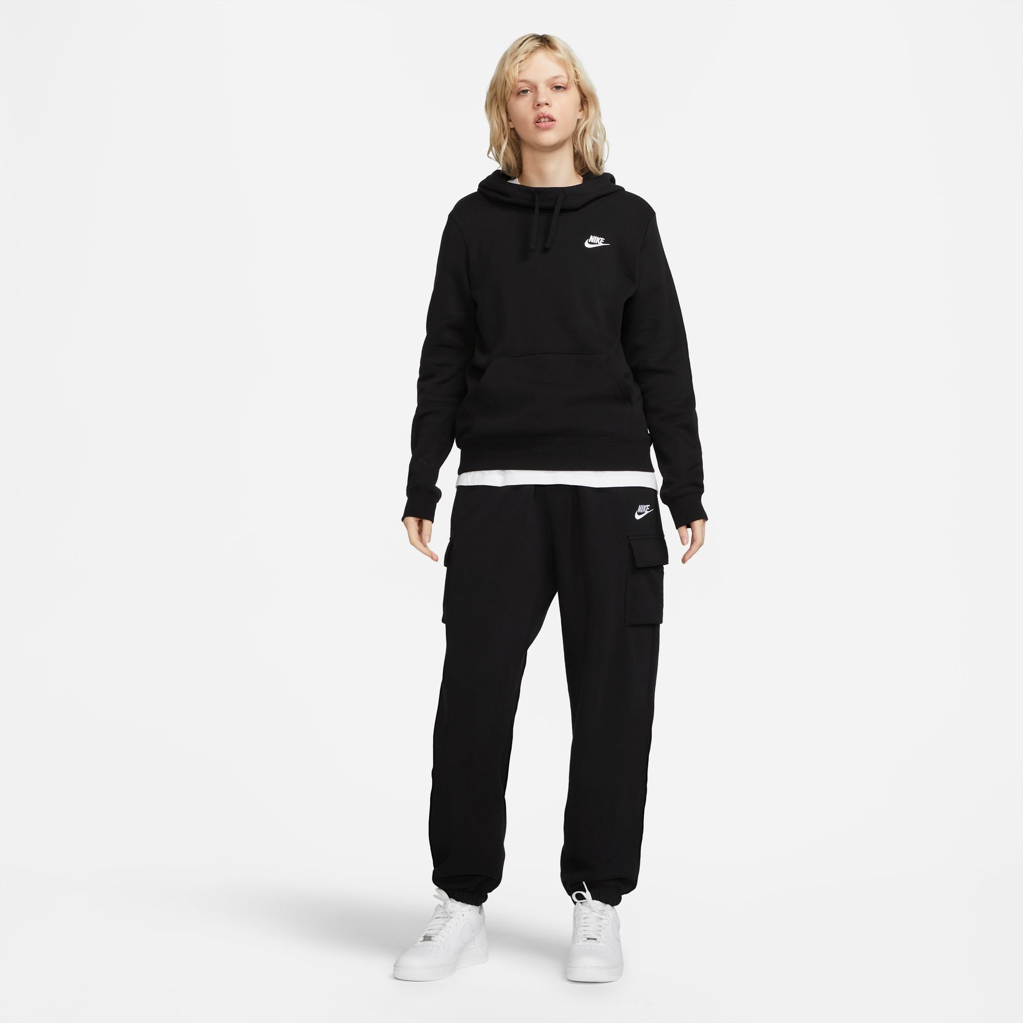 Nike Sportswear Hoodie Club Fleece Women's Funnel Hoodie Dames hoodie van zacht fleece materiaal