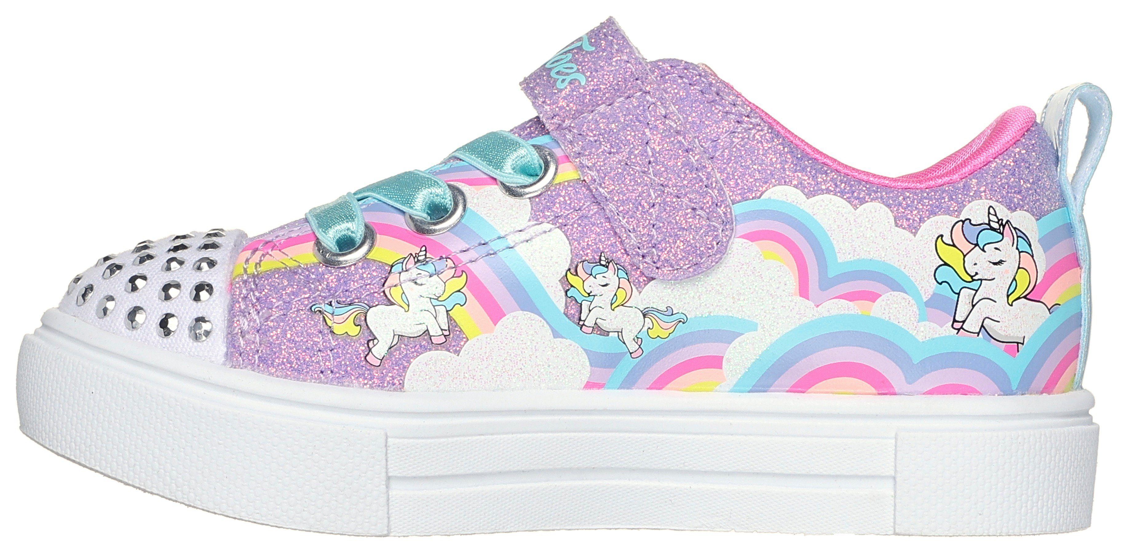 Skechers Babyschoentjes TWINKLE SPARKS - JUMPIN CLOUDS , blink,-klittenbandschoenmet nagels, maat sjabloon om te downloaden