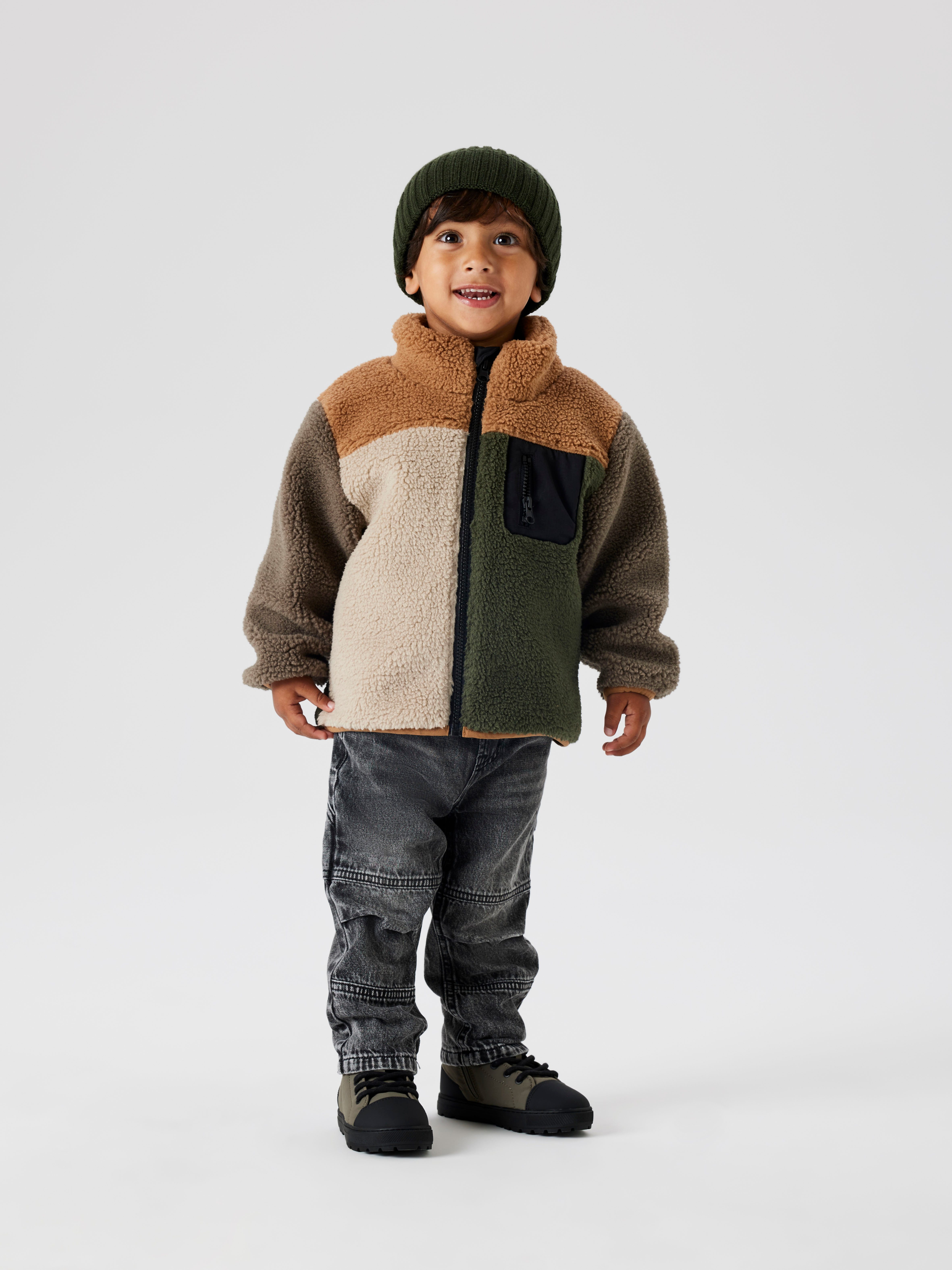 Name It Fleecejack NMMMONICO TEDDY JACKET BLOCK